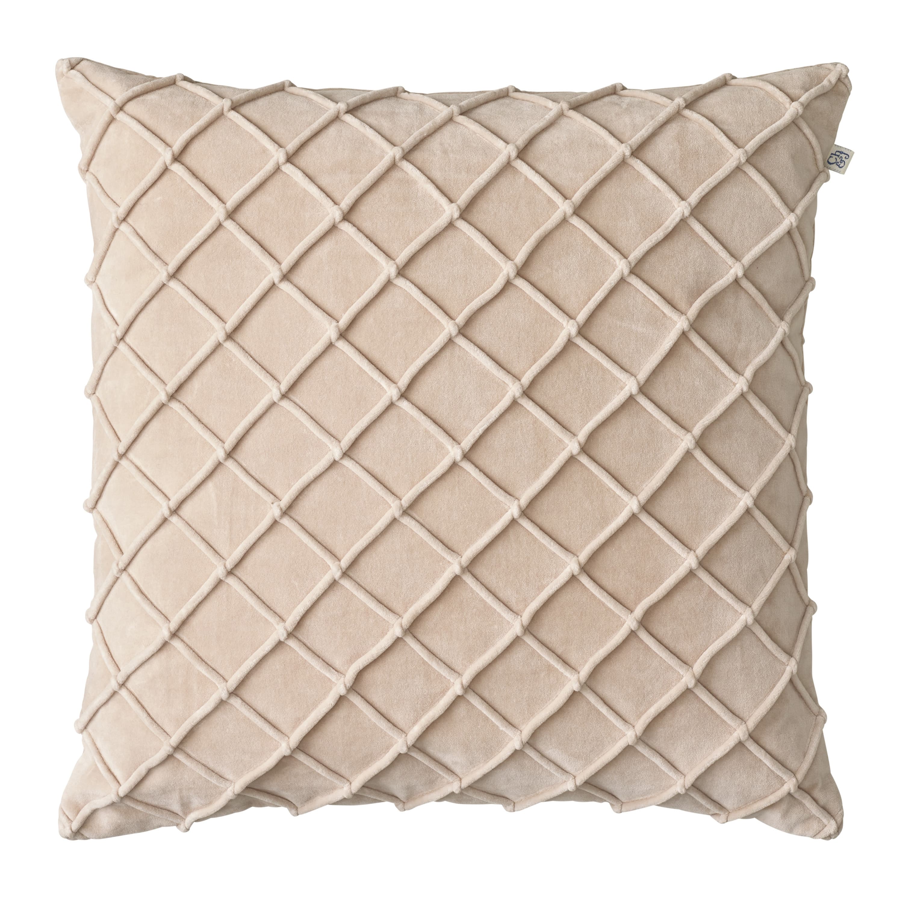 Deva Kissenbezug Samt Beige 50x50