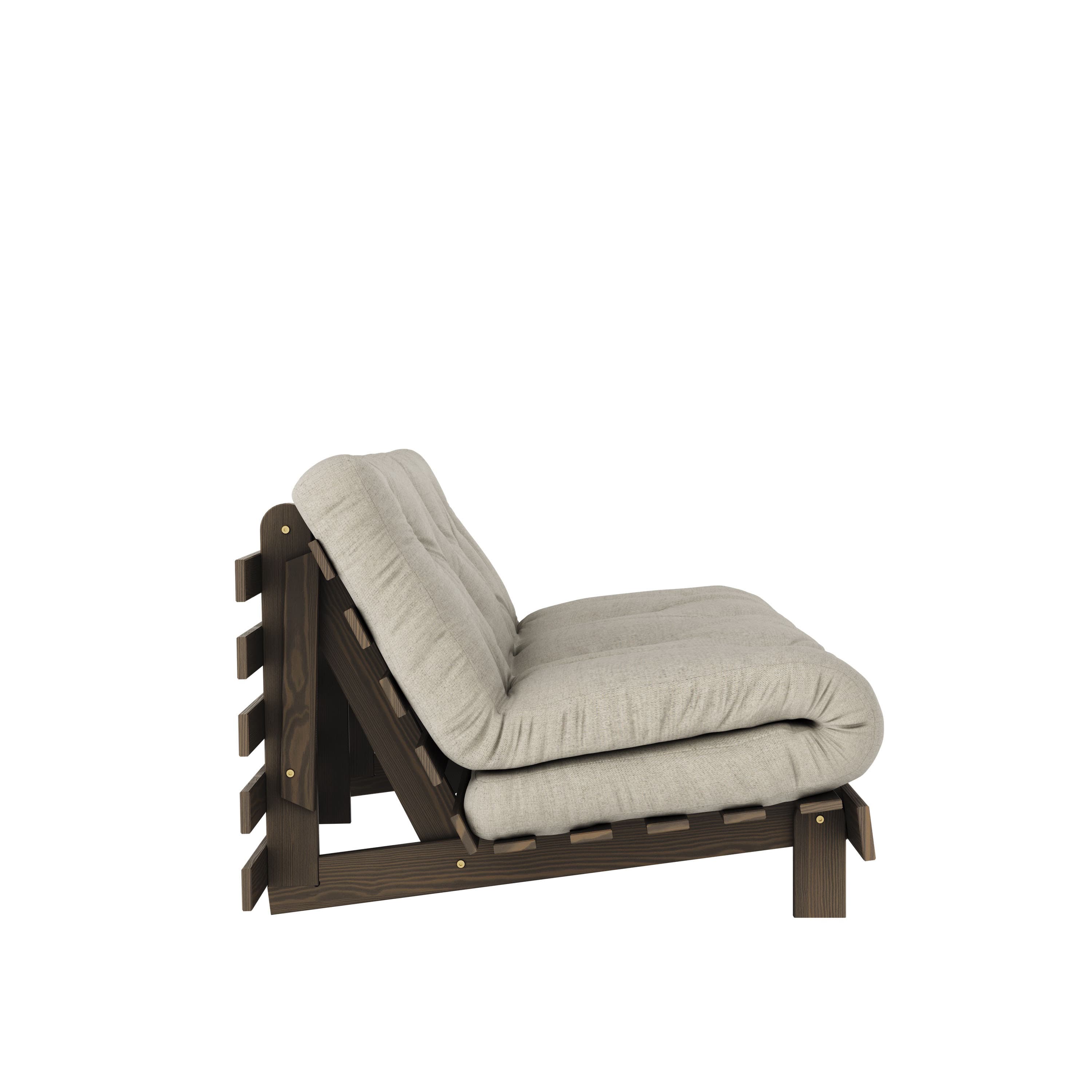 Roots Schlafsofa Braun/Leinen 160cm
