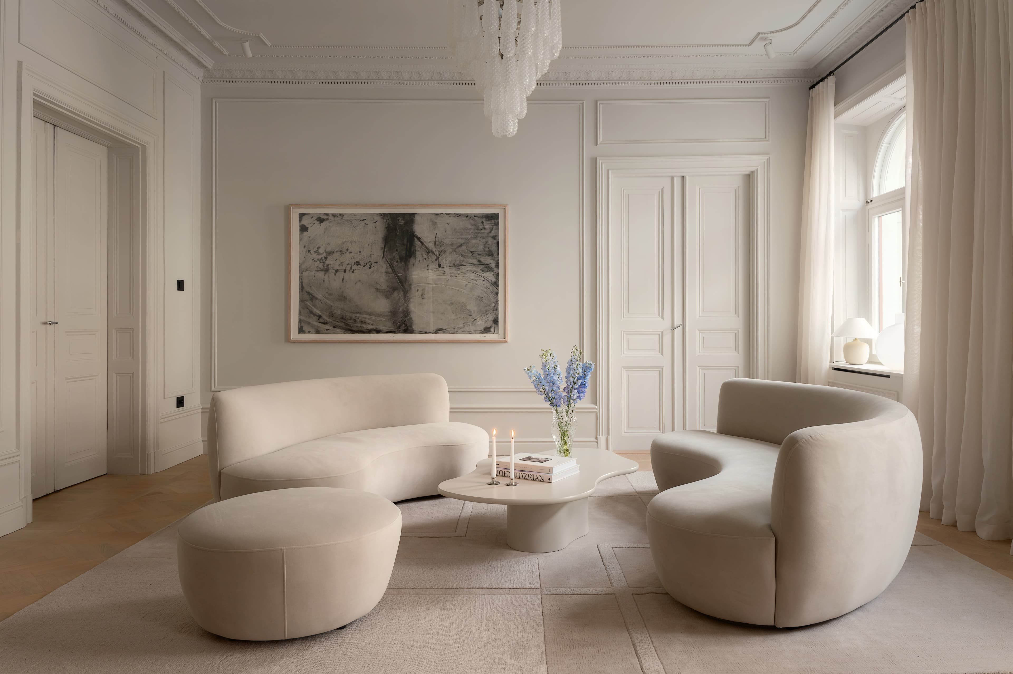 Moon 4-Sitzer Sofa Samt Greige 240cm