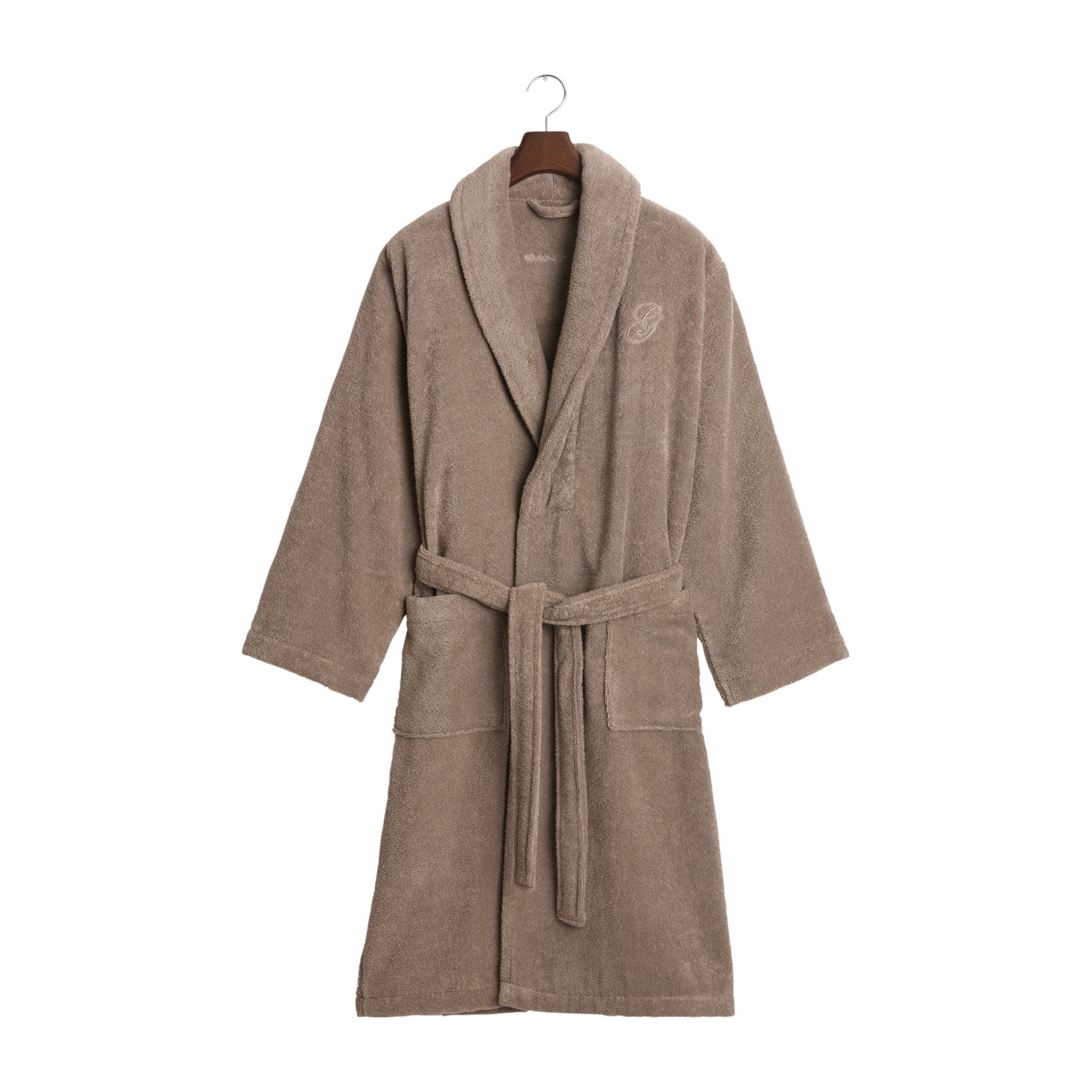 Organic Embroidery Bademantel Beige XLarge