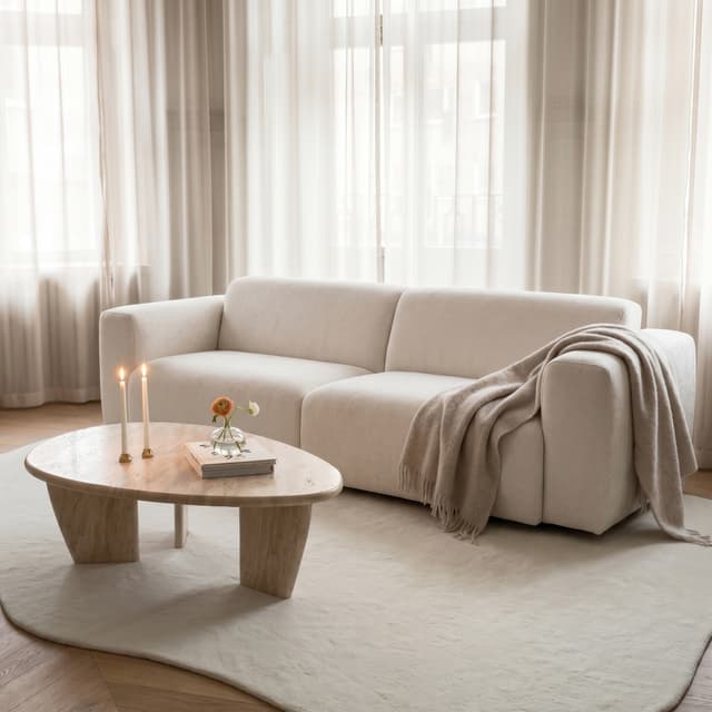 Mila 3-Sitzer-Sofa Creme 260cm