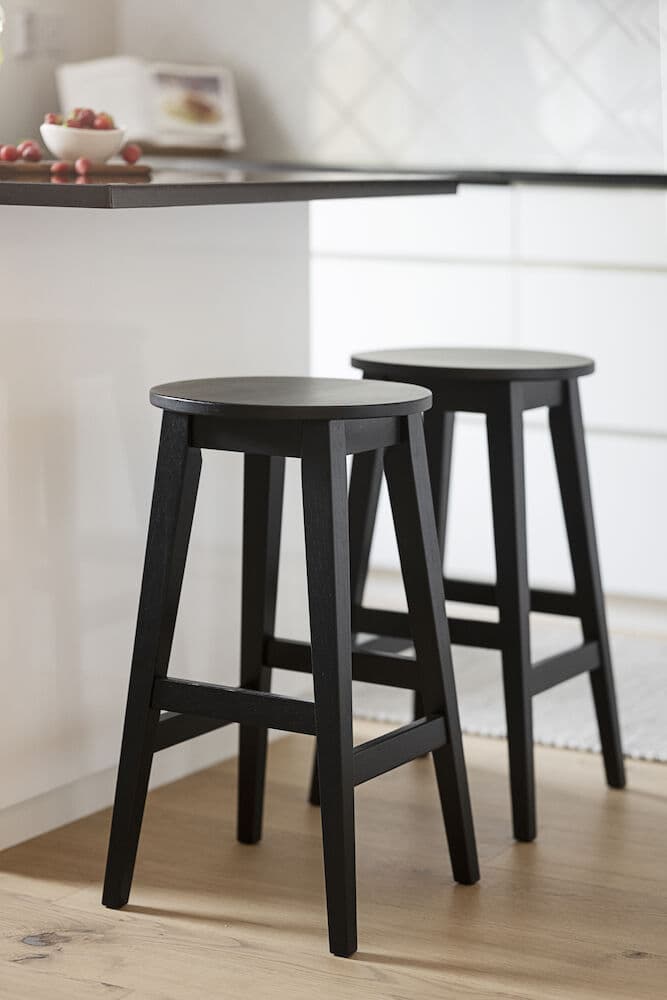 Austin Bar Stool Black Lacquered Oak