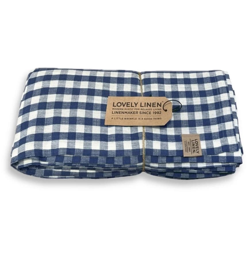 Misty Tischdecke Leinen Square Denim Blue 145x250