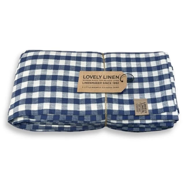 Misty Tischdecke Leinen Square Denim Blue 145x250