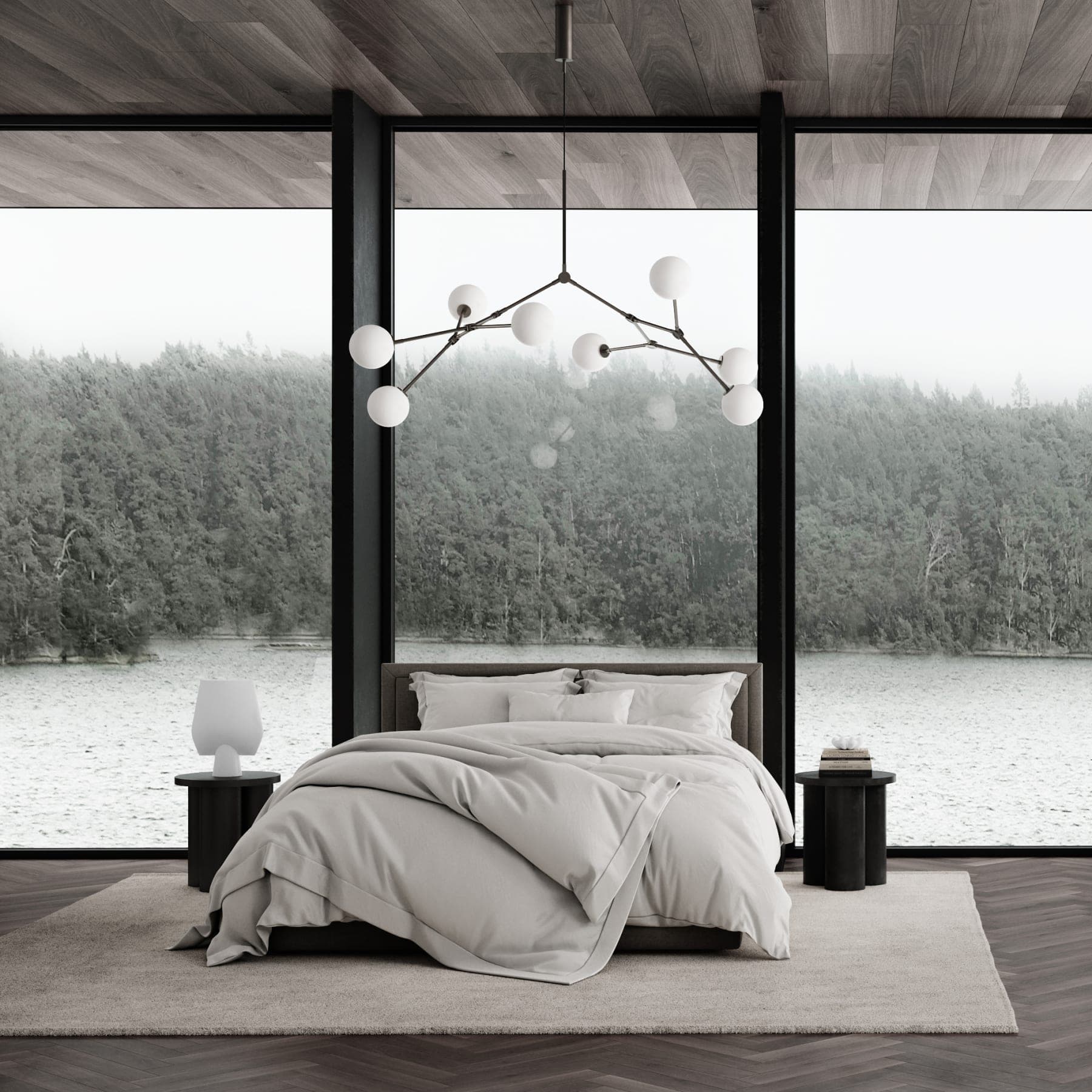 Drop Bulp Ceiling Lamp Grey 157cm