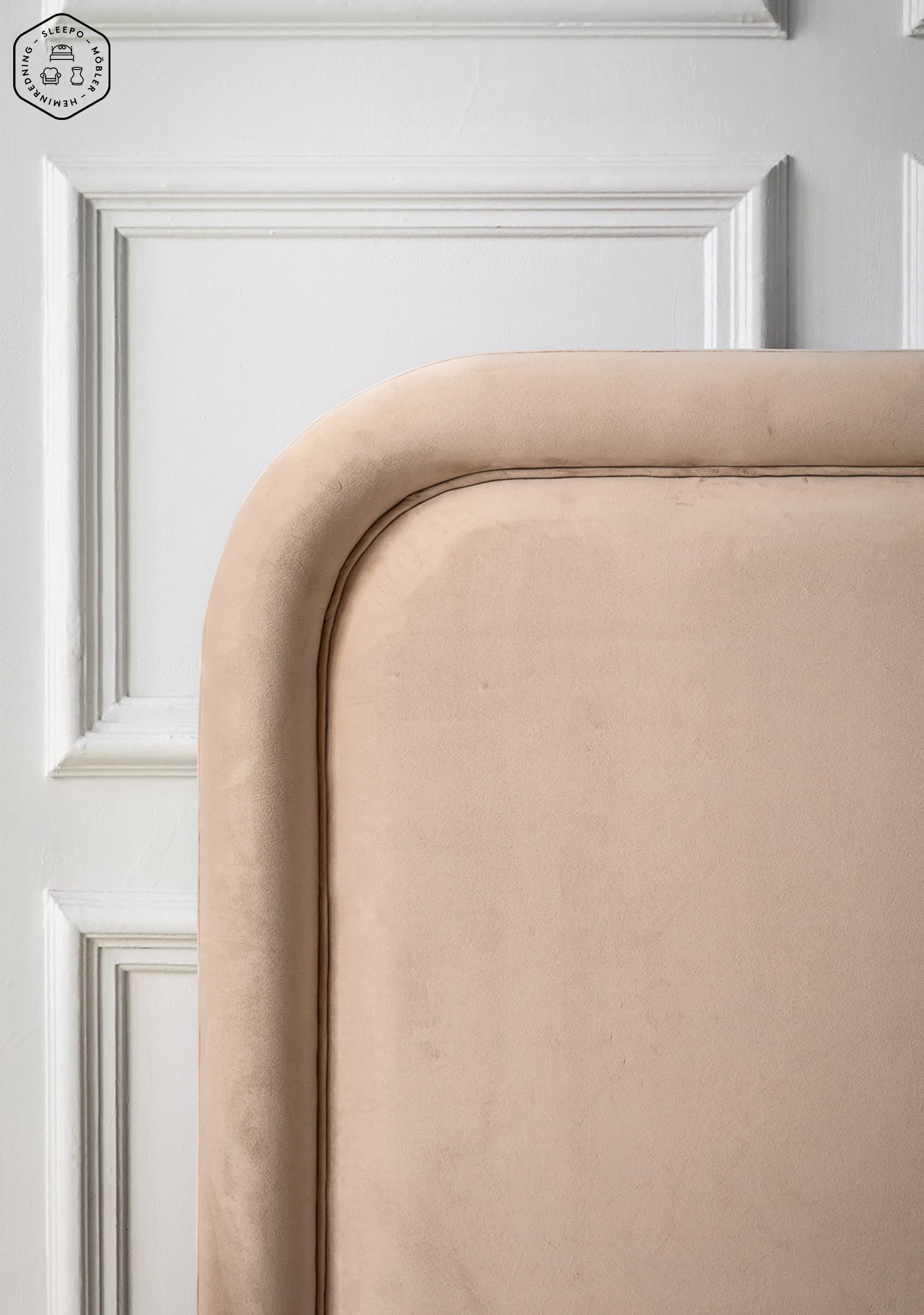 Celine Kopfteil Samt Beige 180cm