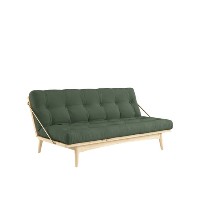 Folk Schlafsofa Natur/Olivgrün 190cm