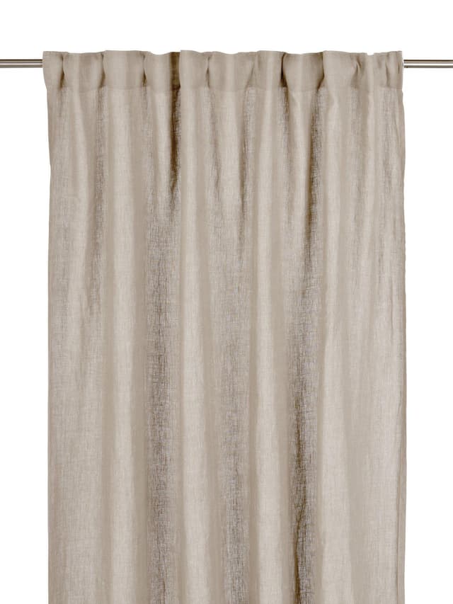 Julie Linen Curtain Length Linen/White 145x280 cm Set of 2