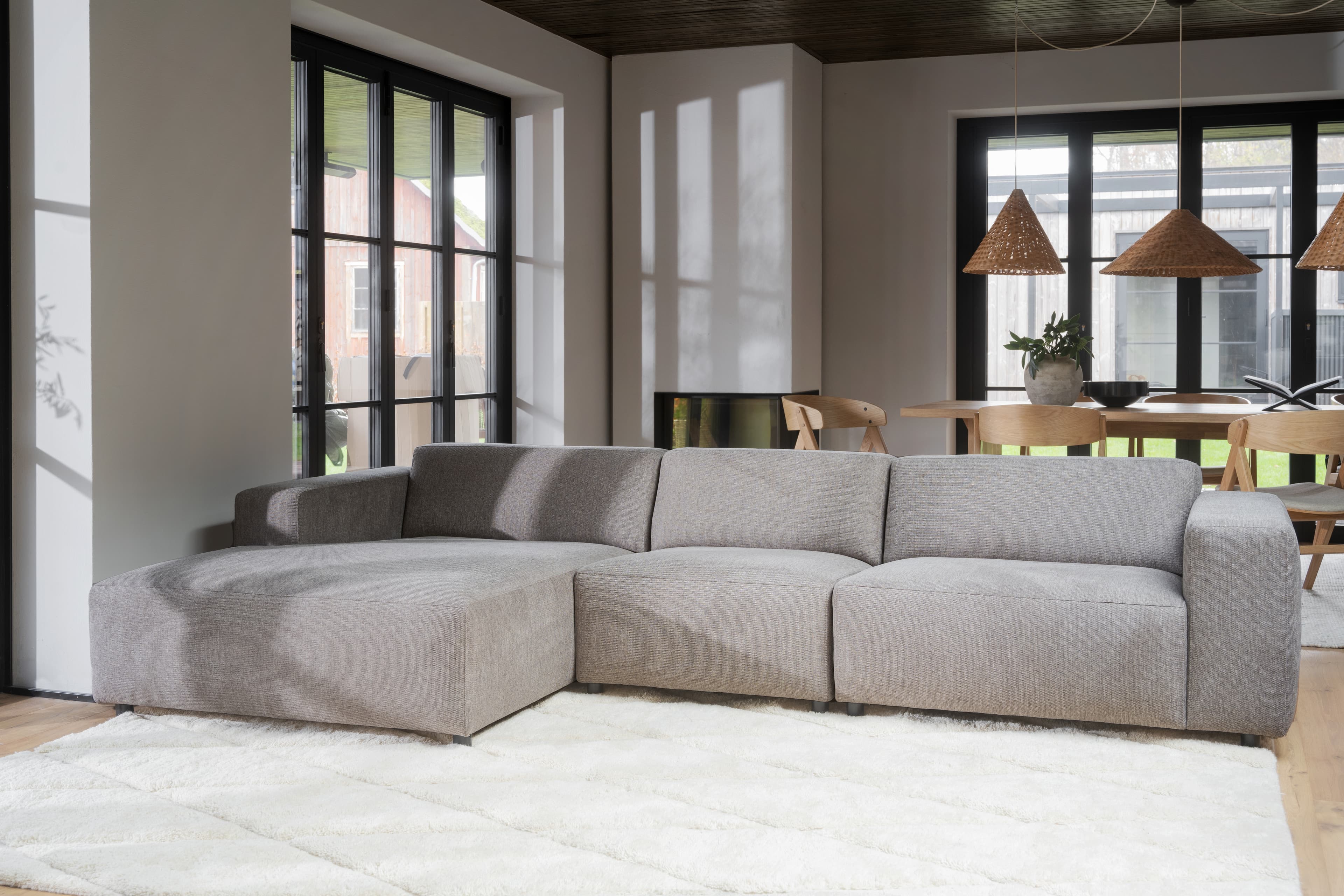 Willard 4-Sitzer Sofa mit Chaiselongue links, Beige