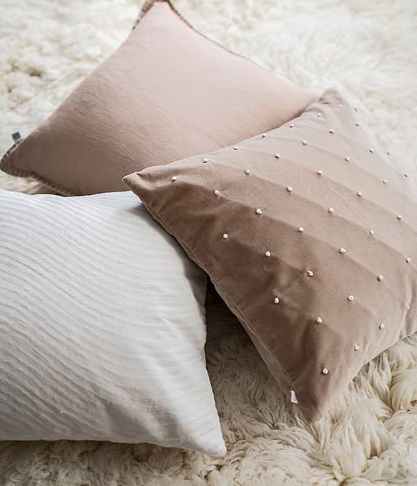 Roma Kissenbezug Samt Tan/Off White 50x50