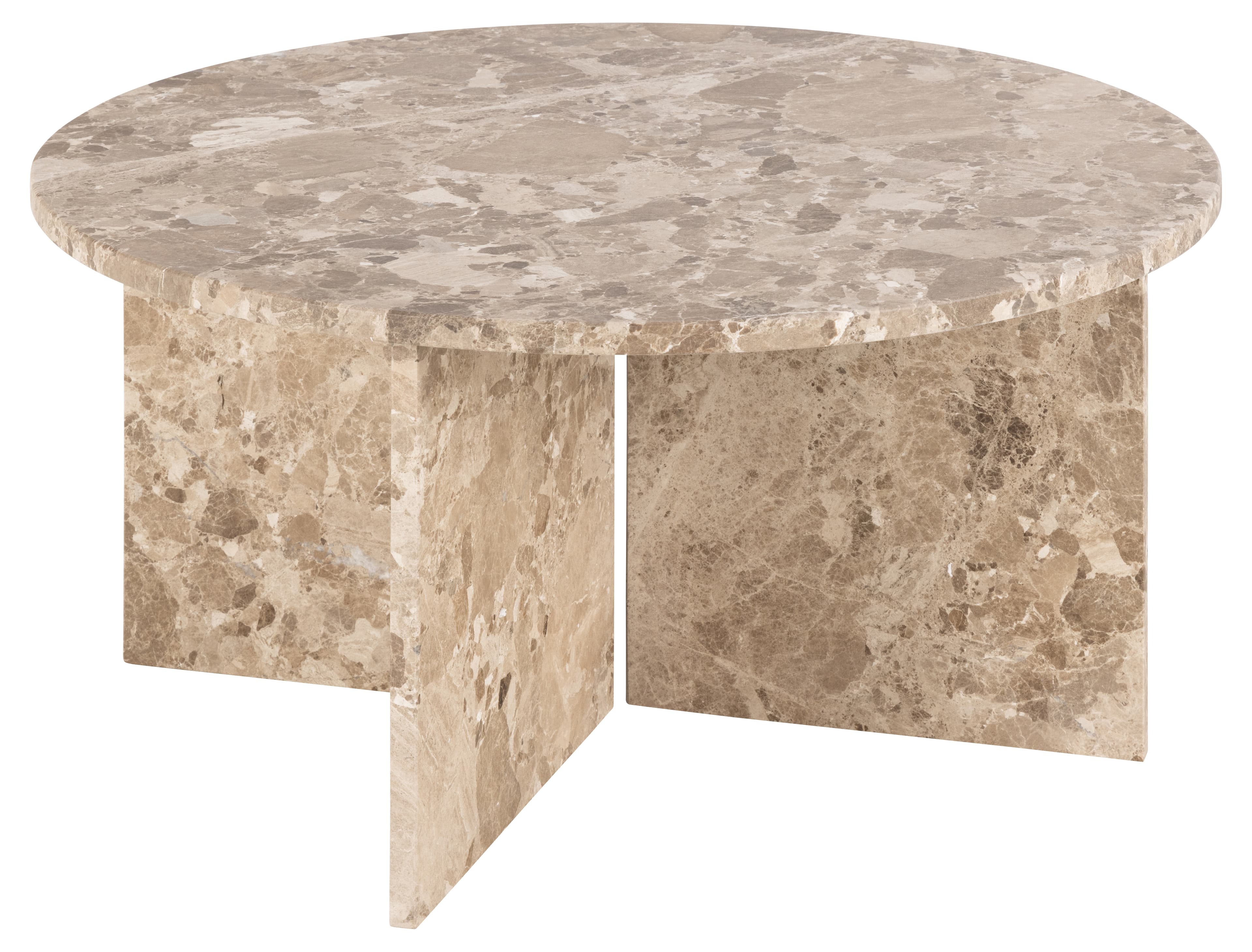Ilex Couchtisch Rund Marmor Latte Brown Ø90