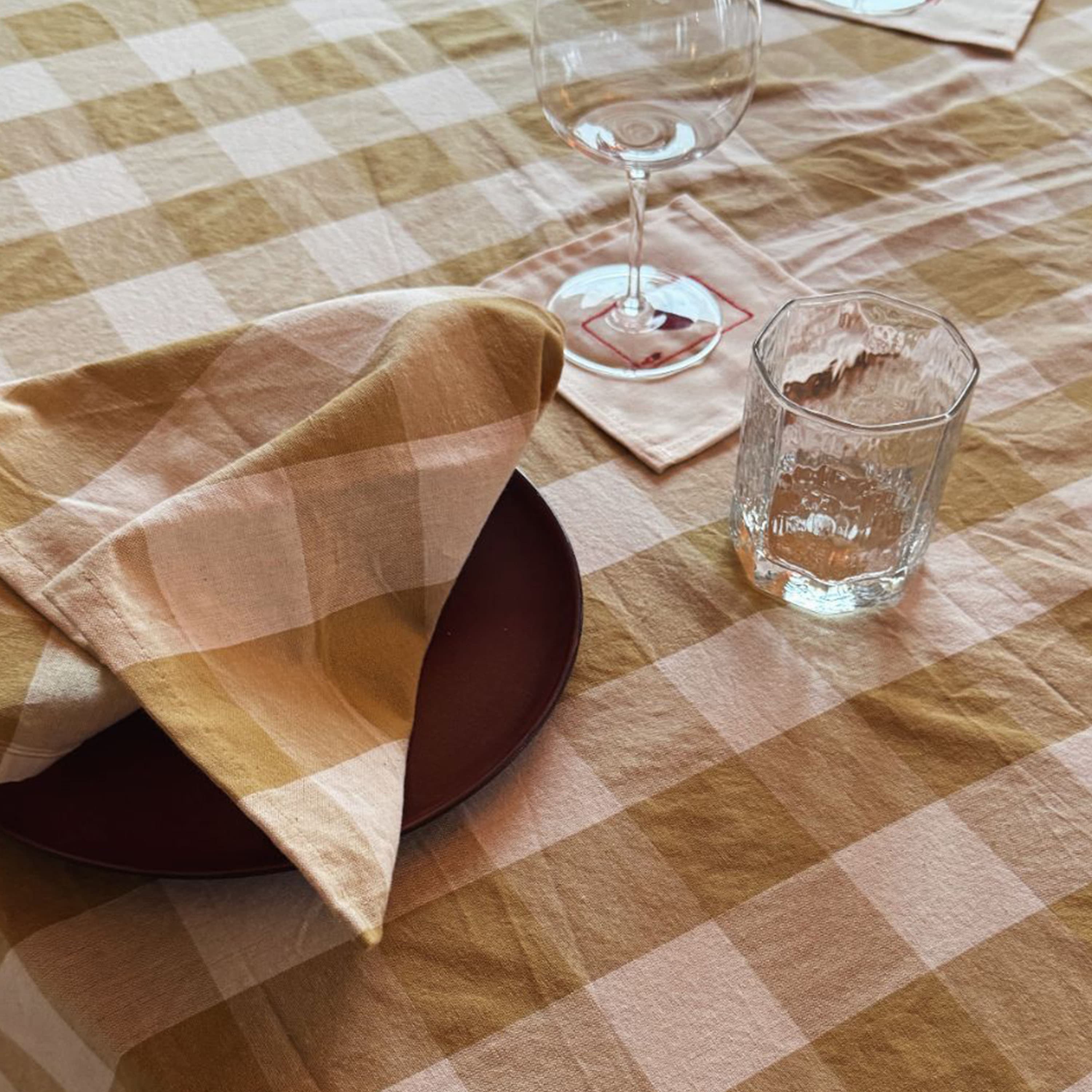 Ruth Tablecloth Yellow/White 180x145