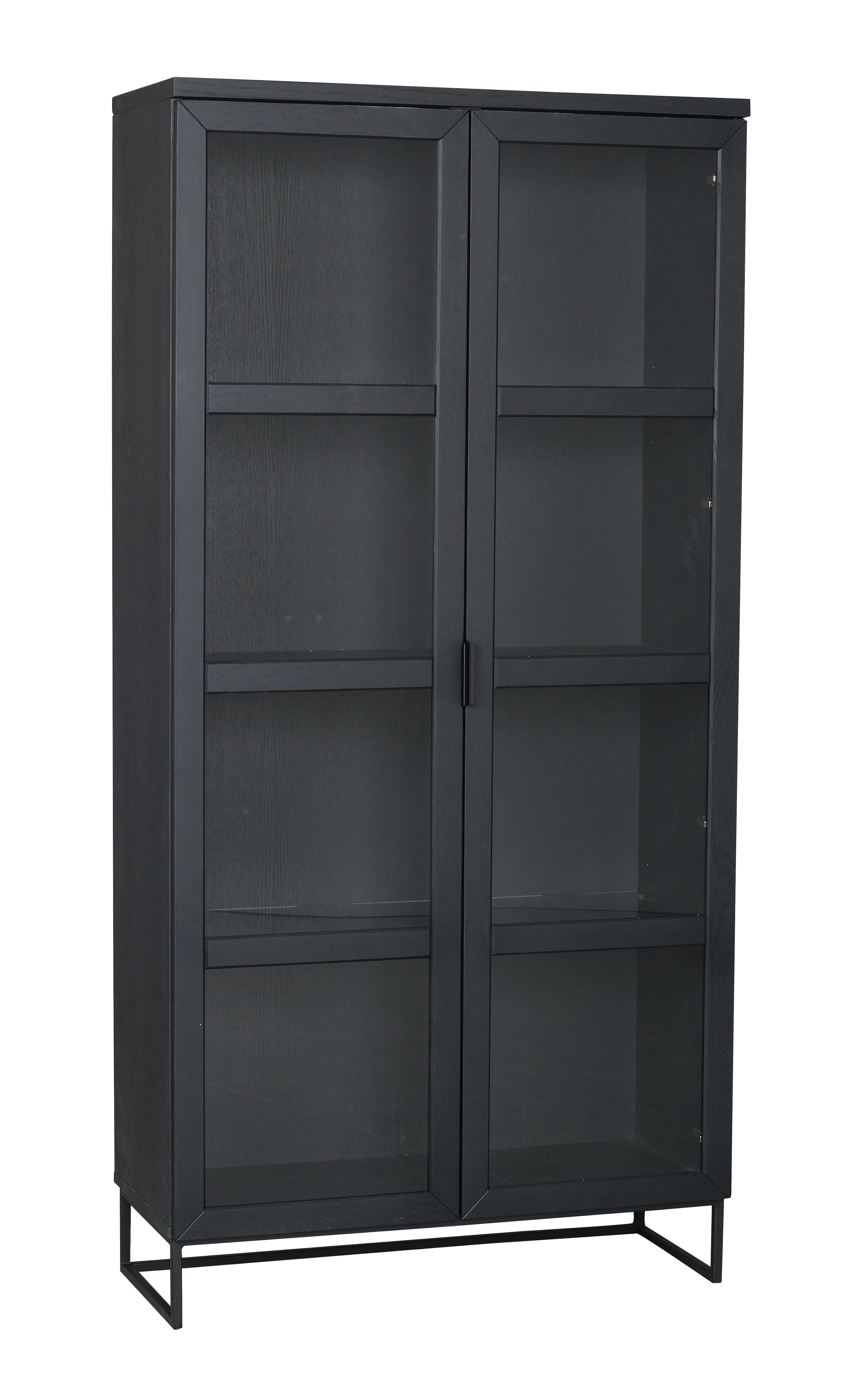 Everett Vitrinenschrank Schwarz 195 cm