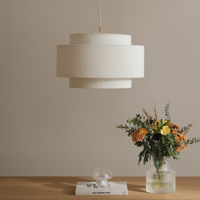 Noah Deckenlampe Bouclé Weiß 50cm