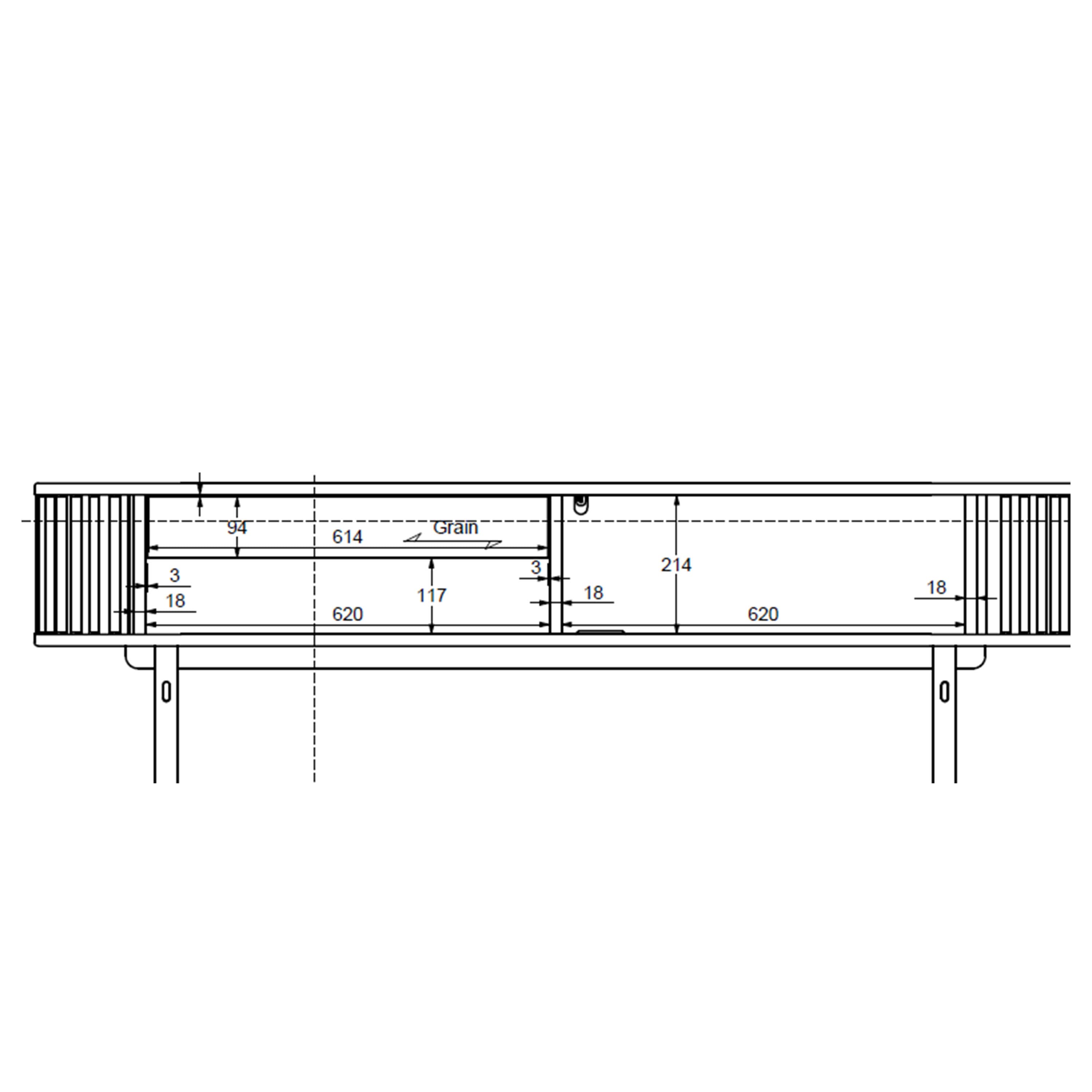 Alice TV-Bank Natural Oak 160cm