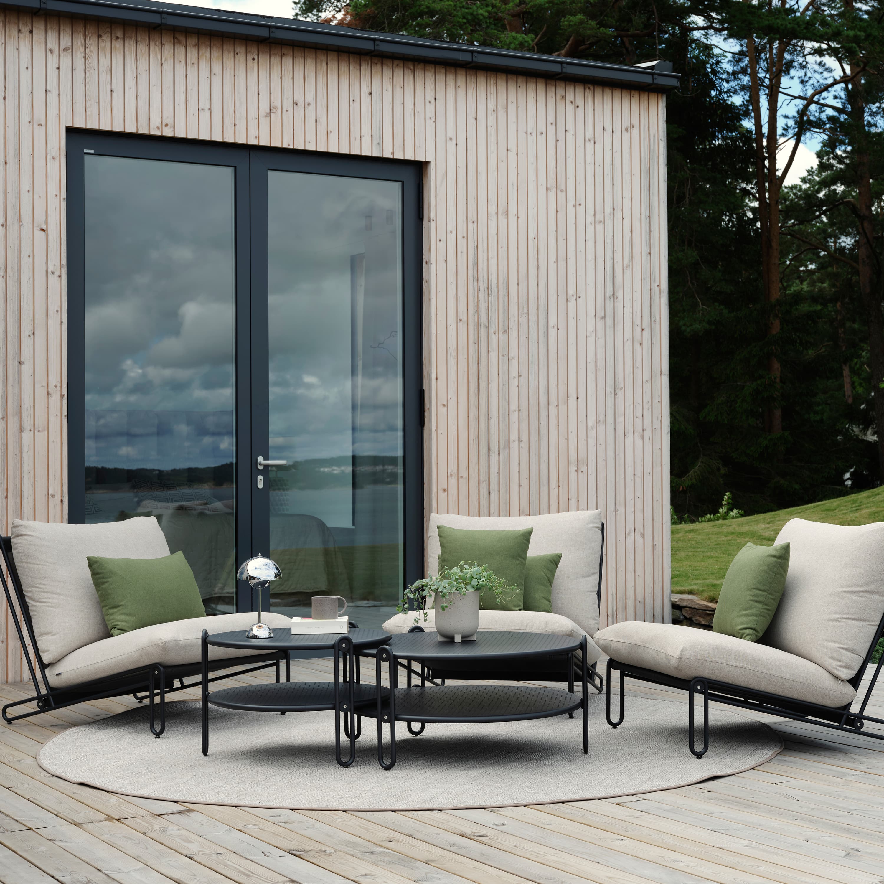 Blixt Loungetol Svart/Cley beige