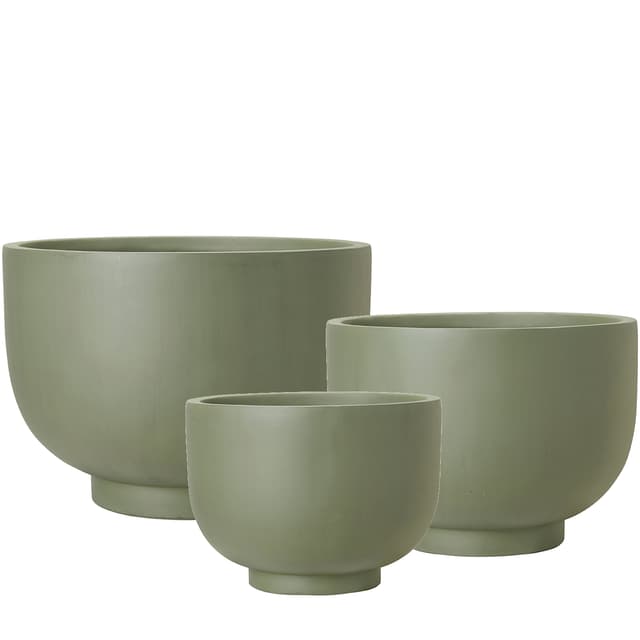 Malin Blumentopf Grün Niedrig 3er-Set