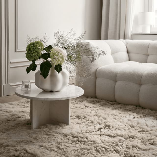 Fluffy Flokati Teppich Greige 170x240