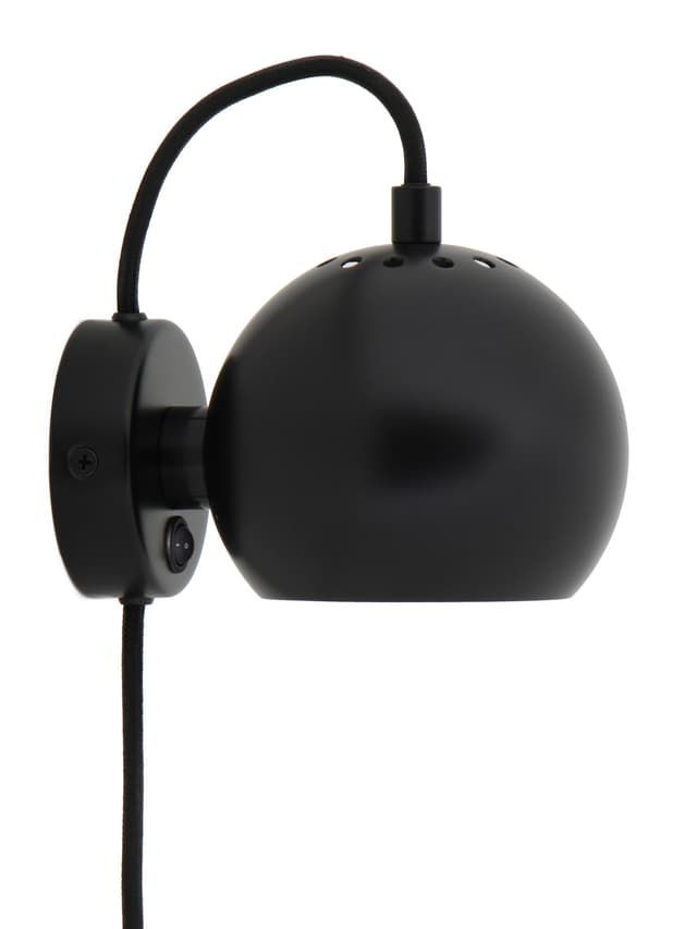 Ball Wall Lamp Matt Black Ø12