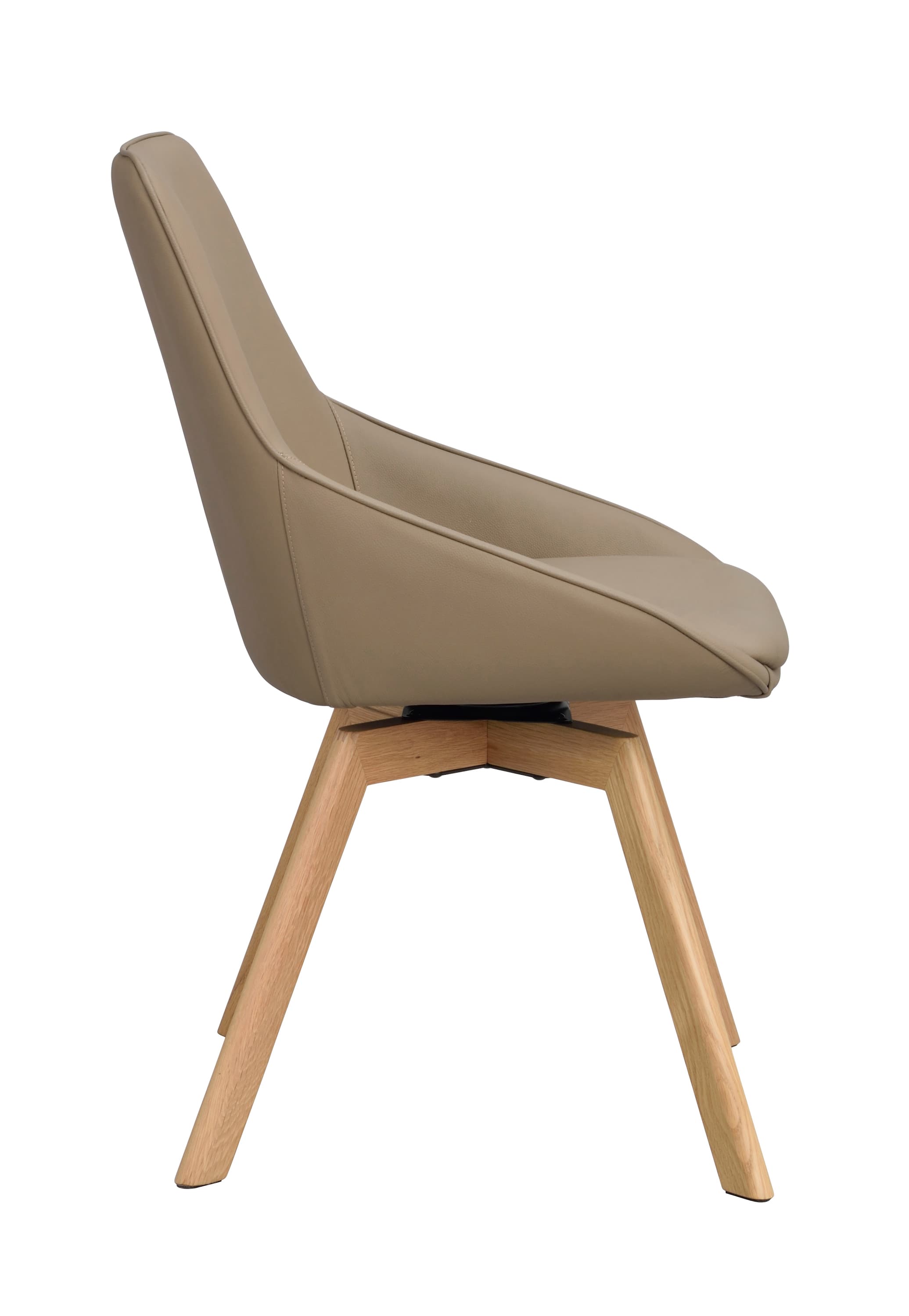 Alison Esszimmerstuhl Beige Leder/Eiche