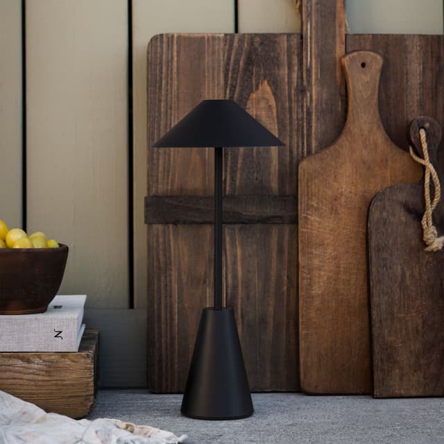 Cannes Portable Table Lamp Black 32cm