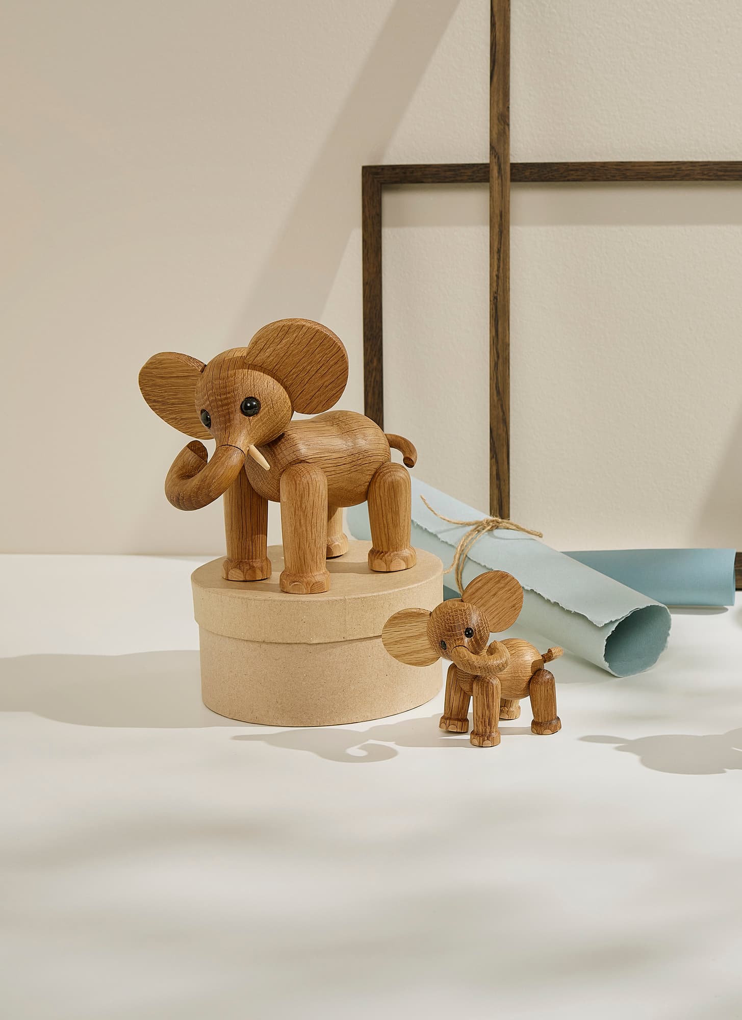 Ollie Elefant Dekoration Eiche/Ahorn 15cm