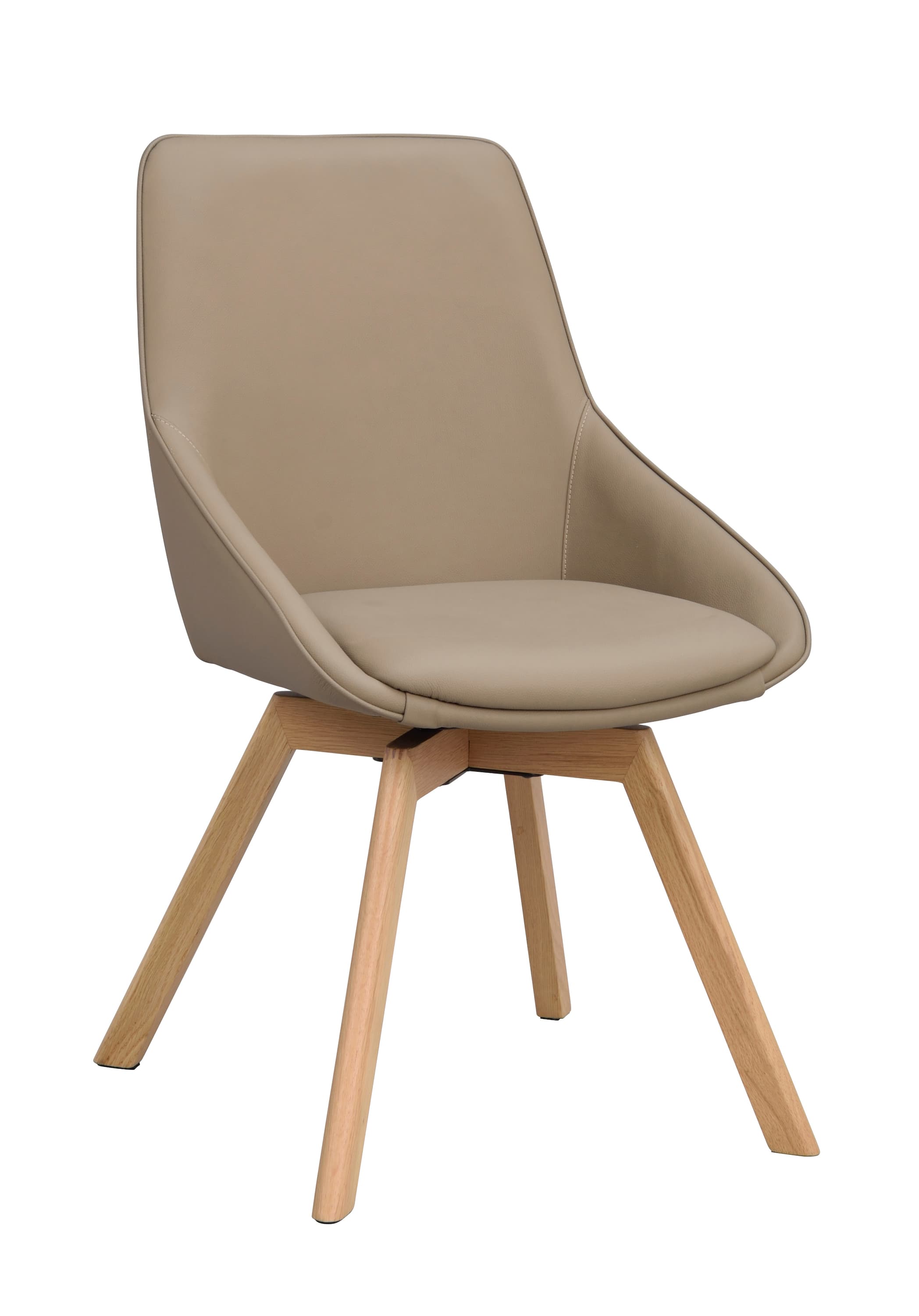 Alison Esszimmerstuhl Beige Leder/Eiche