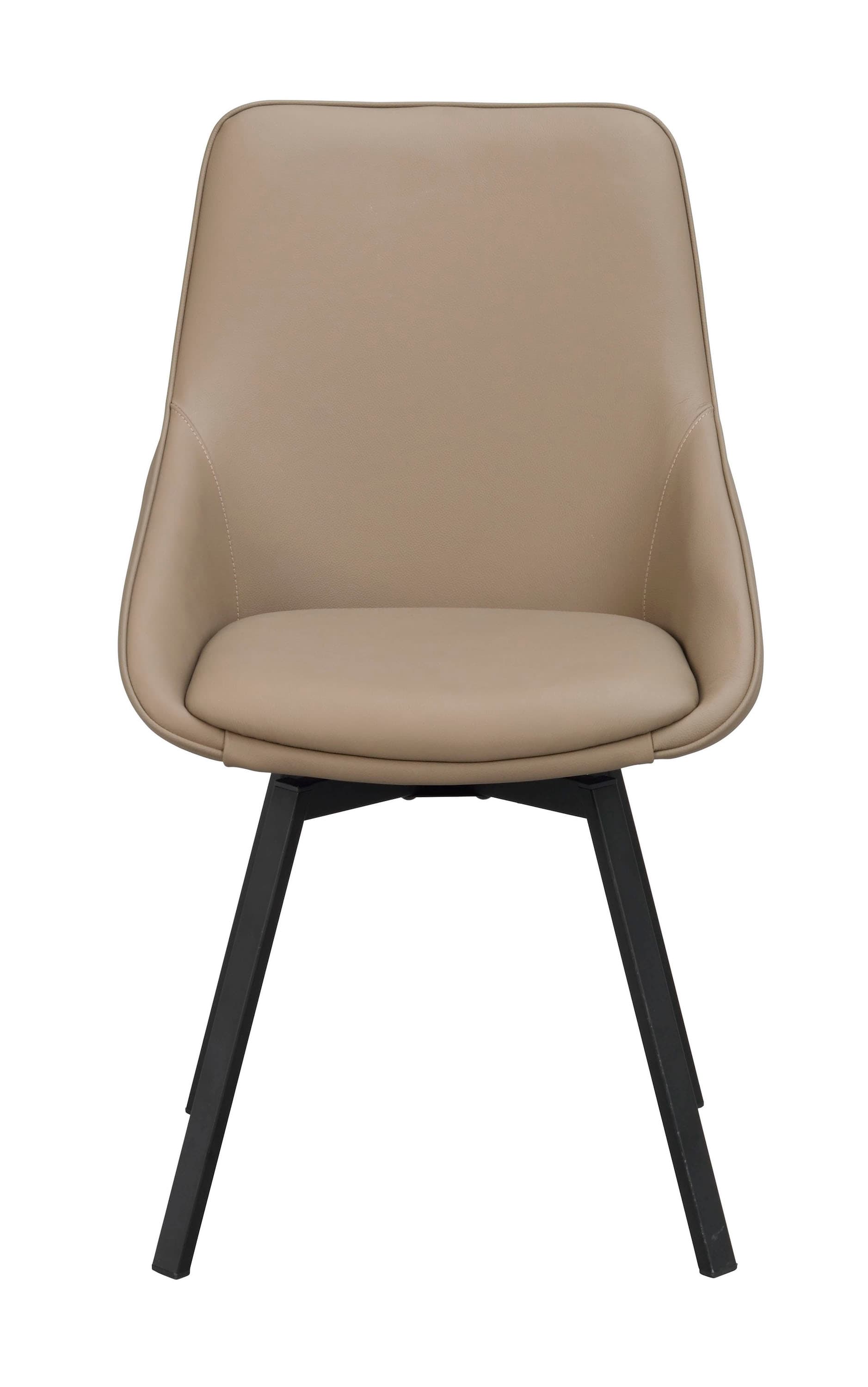 Alison Esszimmerstuhl Beige Leder/Schwarz