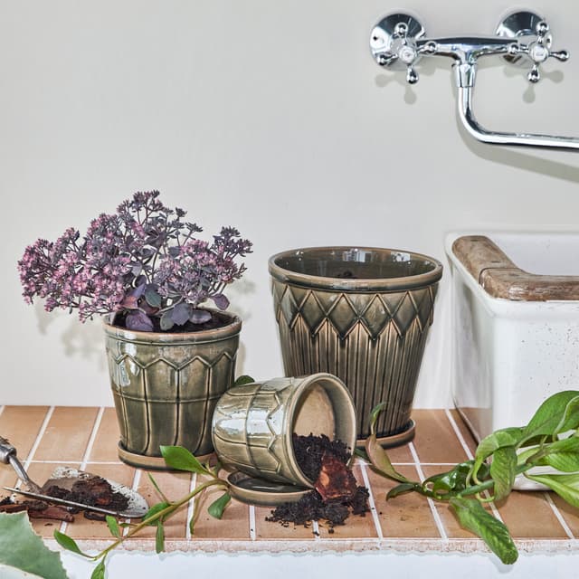 Cora Blumentopf Grau 3er-Pack