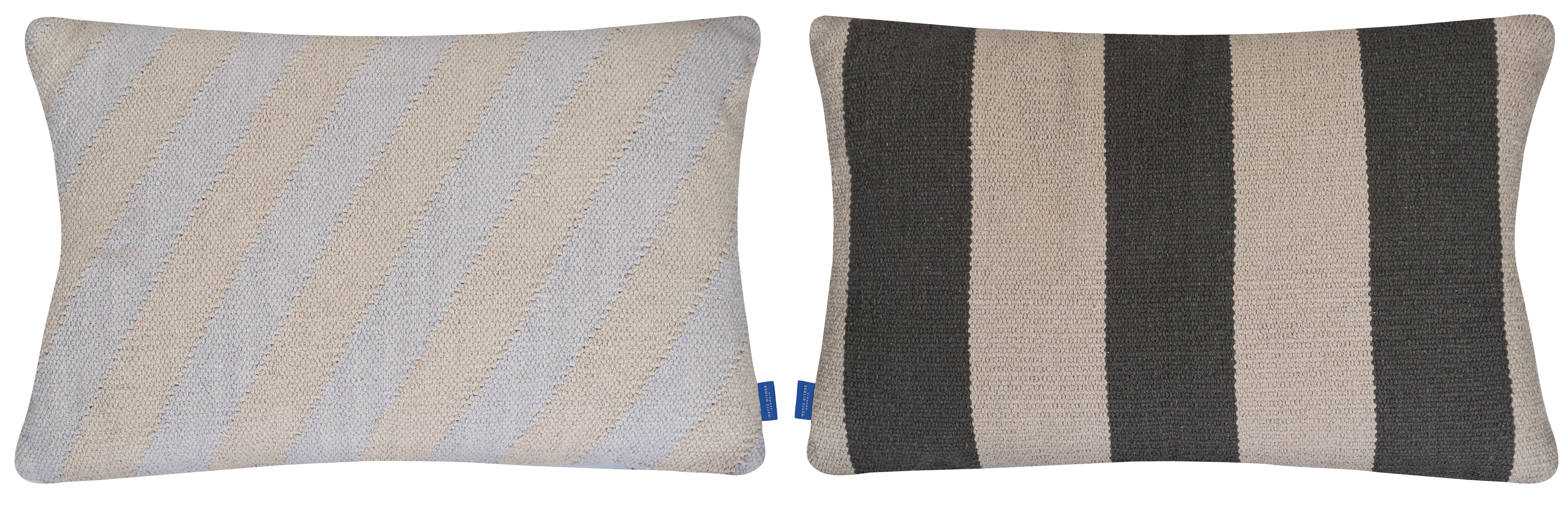 Across Kelim Cushion Cover Light Grey 40x60