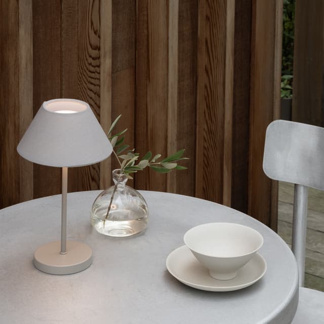 Teya Portable Table Lamp Warm Grey 26cm
