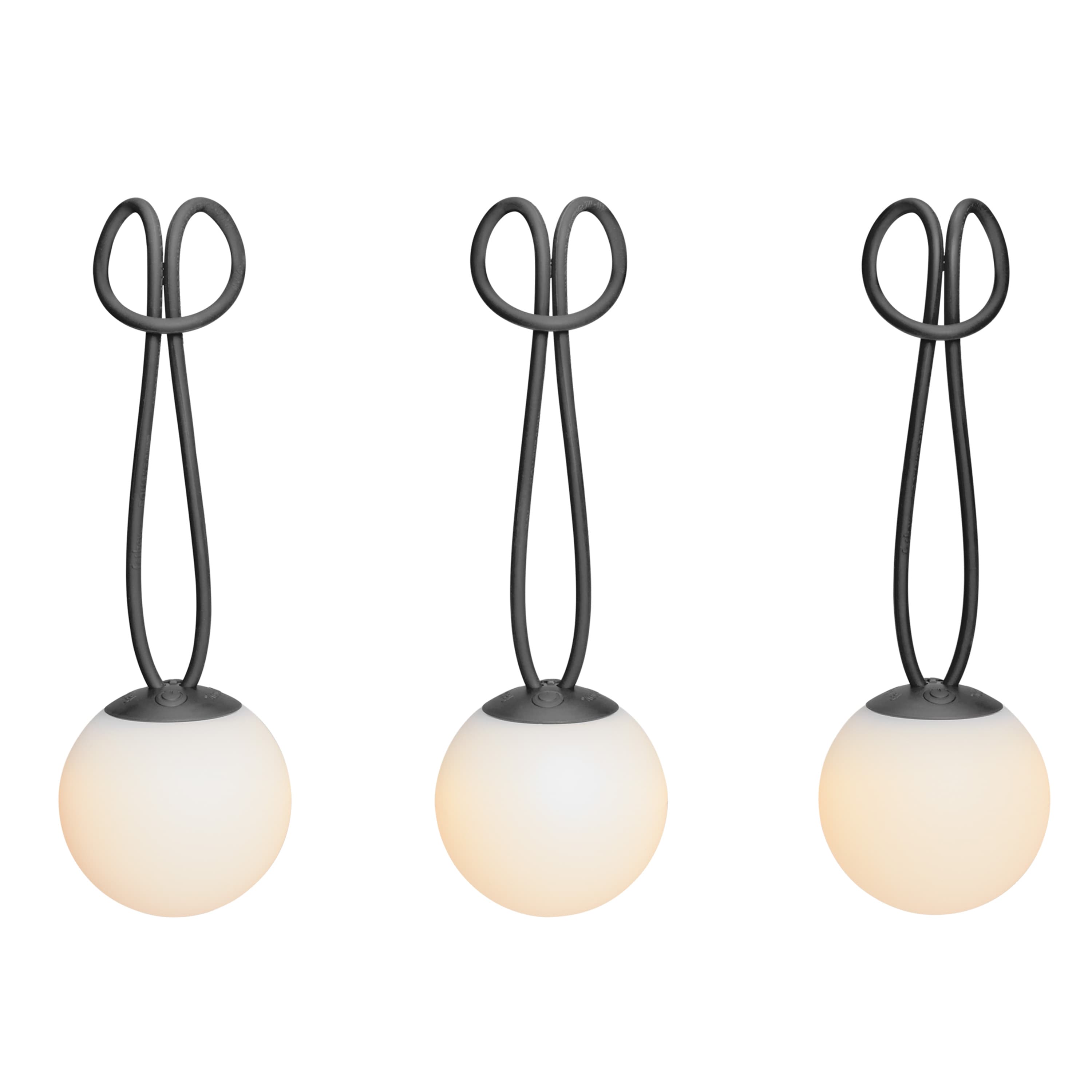Bolleke Mini Tragbare Lampe Anthracite 3-pack