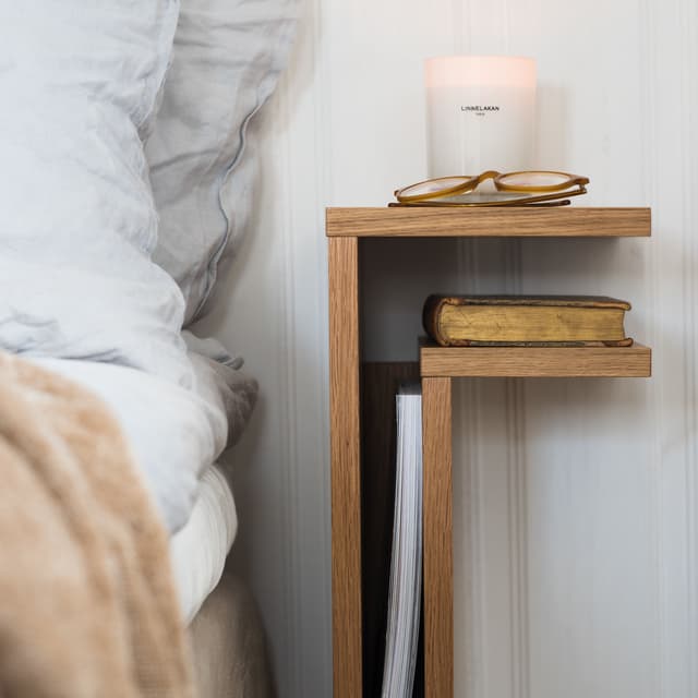 F-Shelf Right Bedside Table Natural Oak