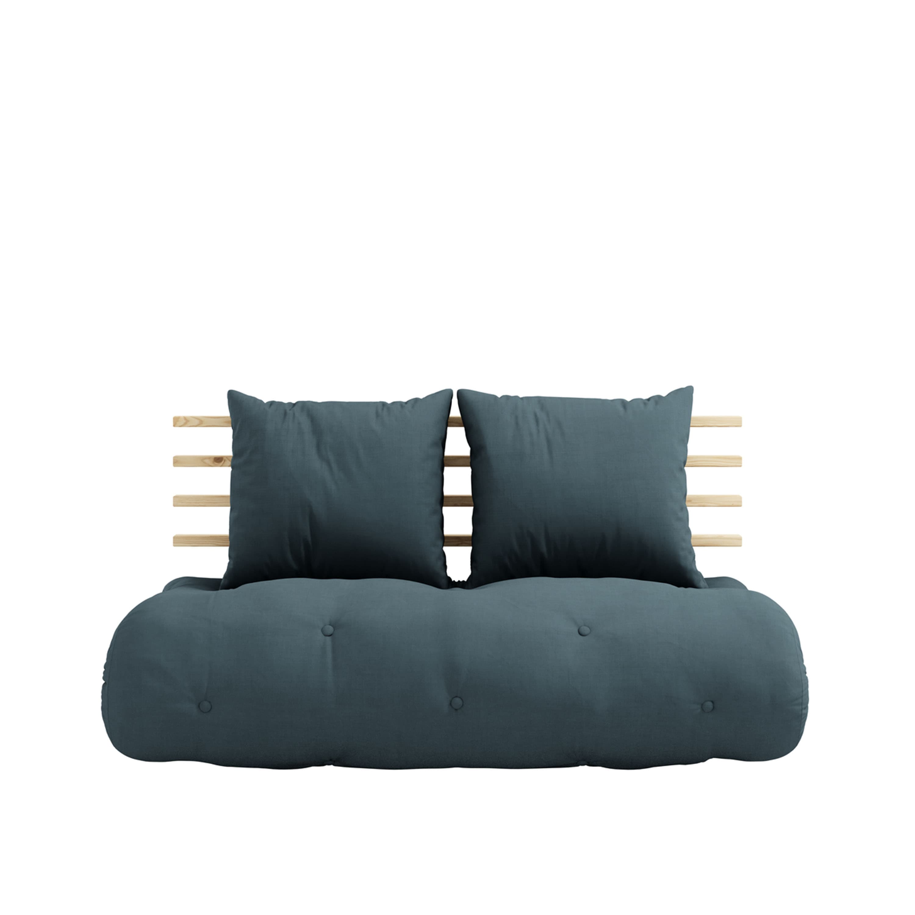 Shin Sano Schlafsofa Natur/Petrolblau 140cm