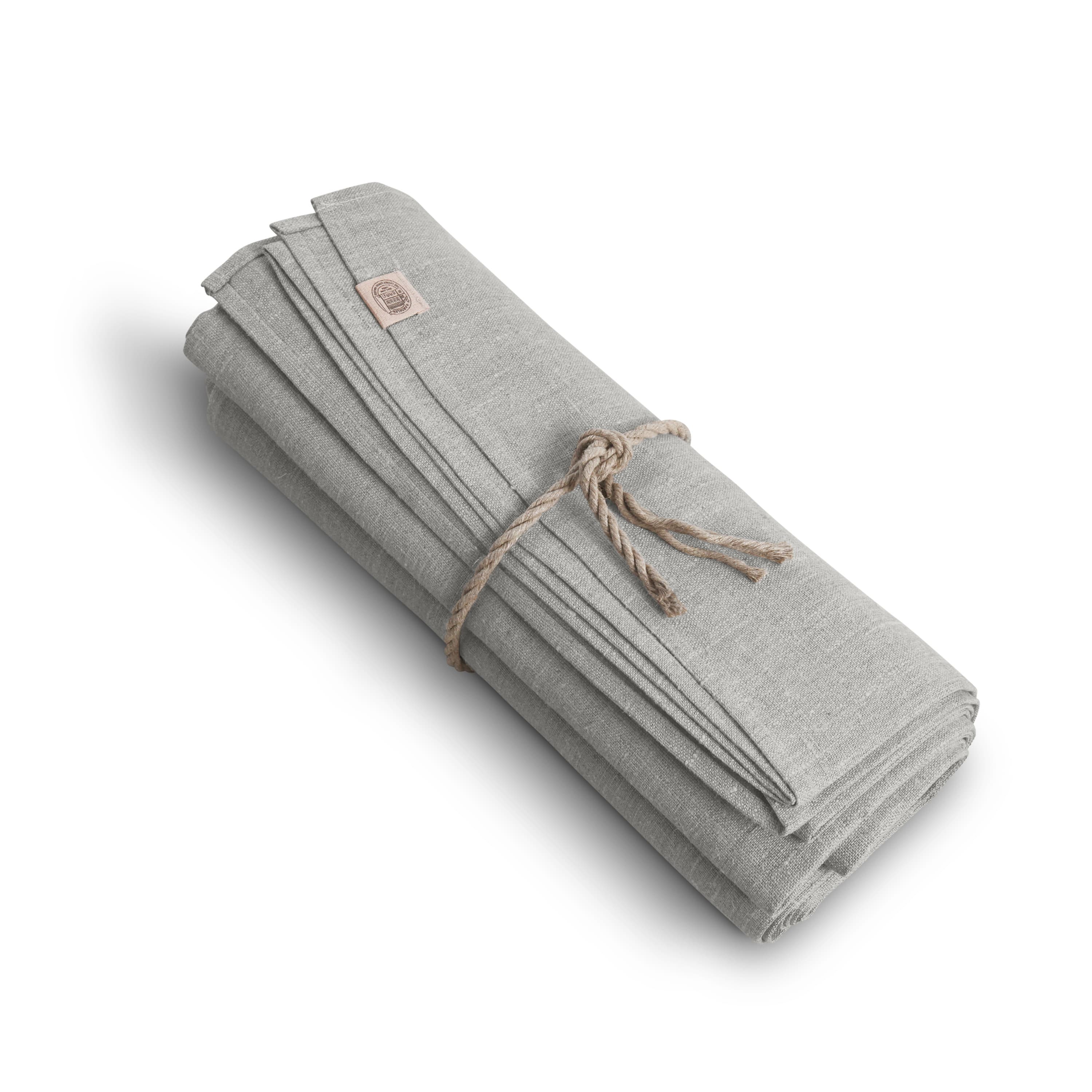 Classic Linen Tablecloth Stone Ø170
