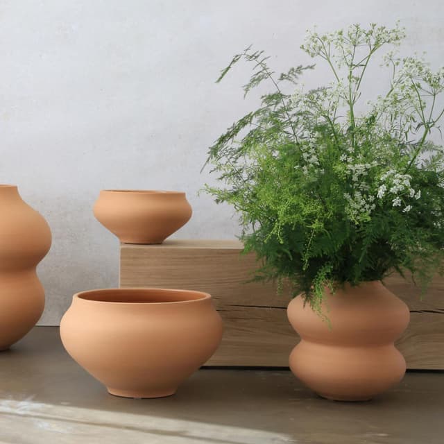 Belle Vase Raw Pink Terracotta 25cm