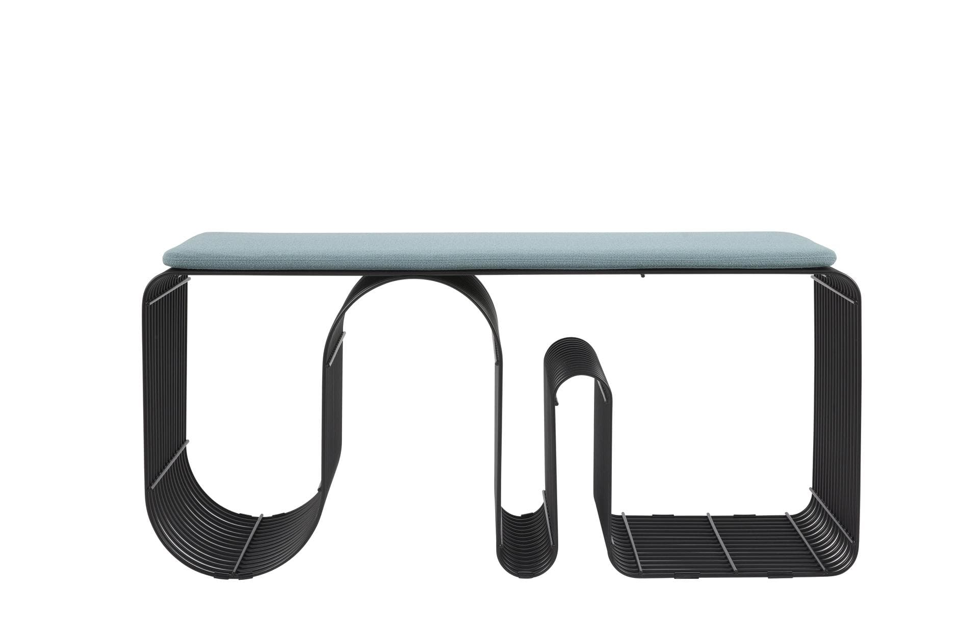Curva Seat Cushion Dusty Blue Bouclé 95x33