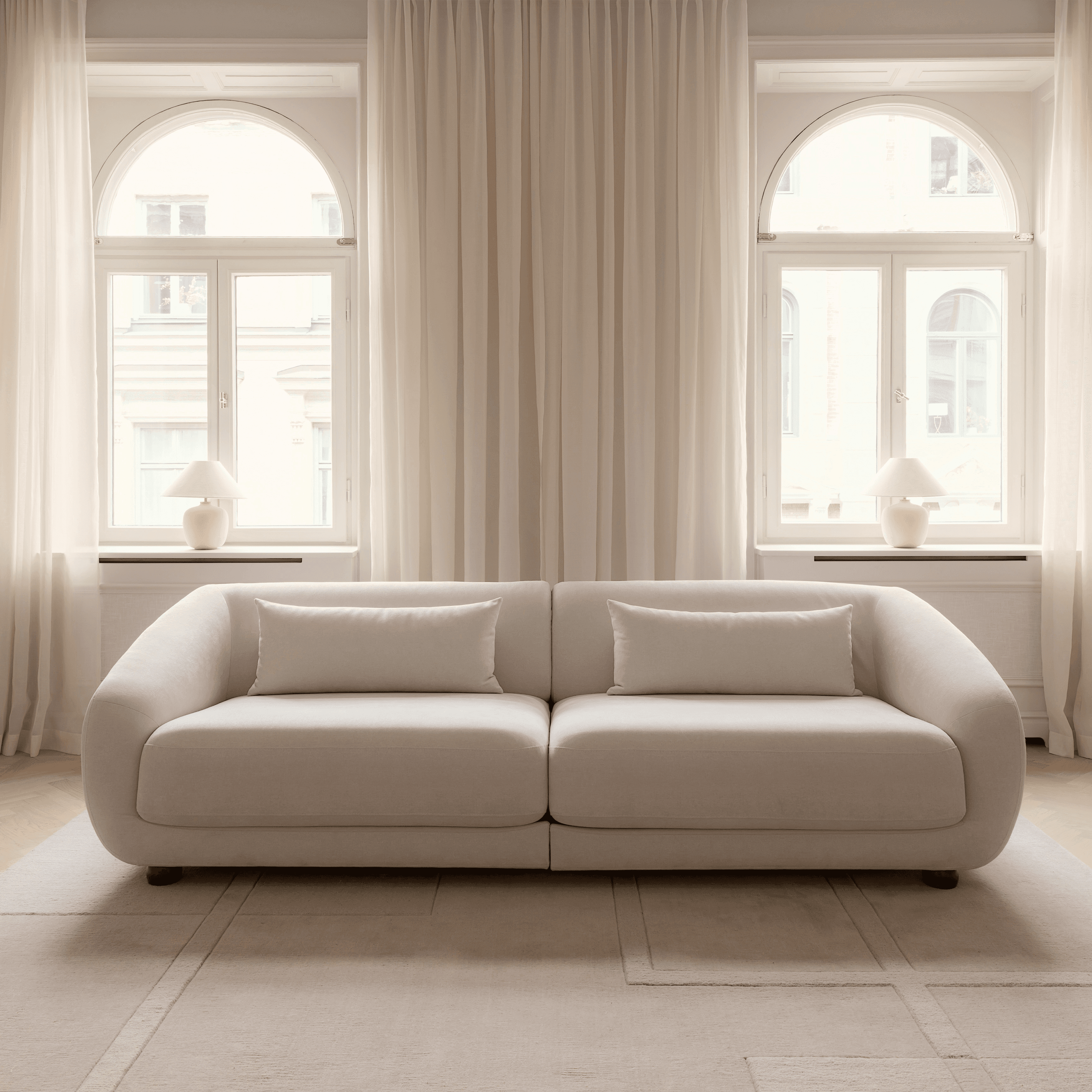 Alba 3-seater Sofa Beige 258cm