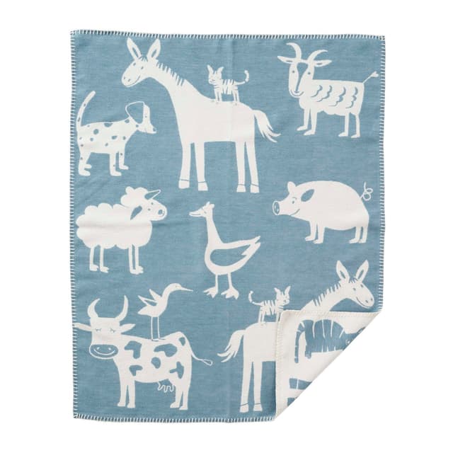 Farm Organic Cotton Blanket 70x90 Blue