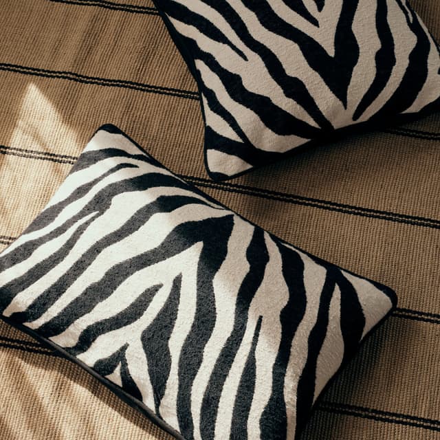 Zebra Cushion Cover Black 50x50