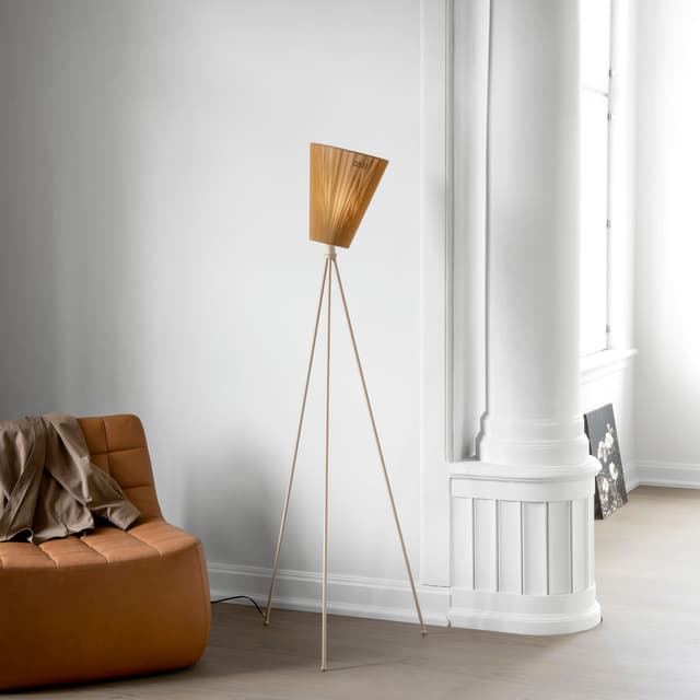 Oslo Wood Stehlampe Schirm Caramel