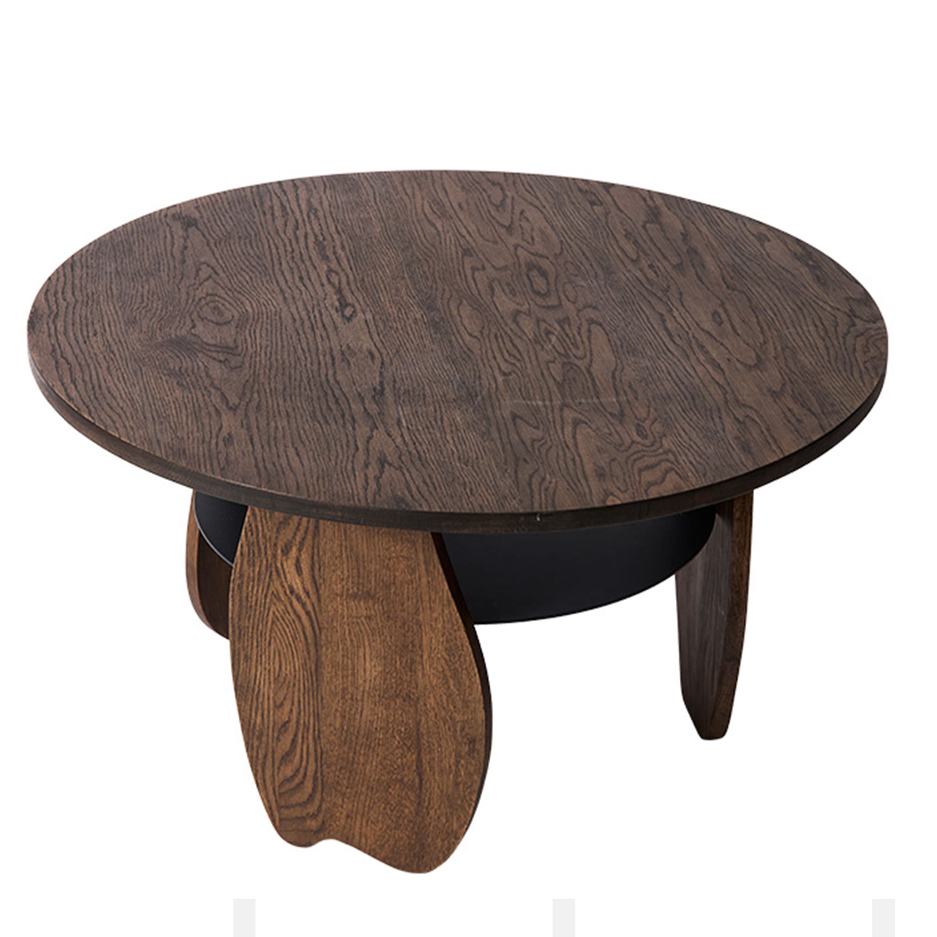 Ishi Soffbord Dark Oiled Oak/Metal Ø80
