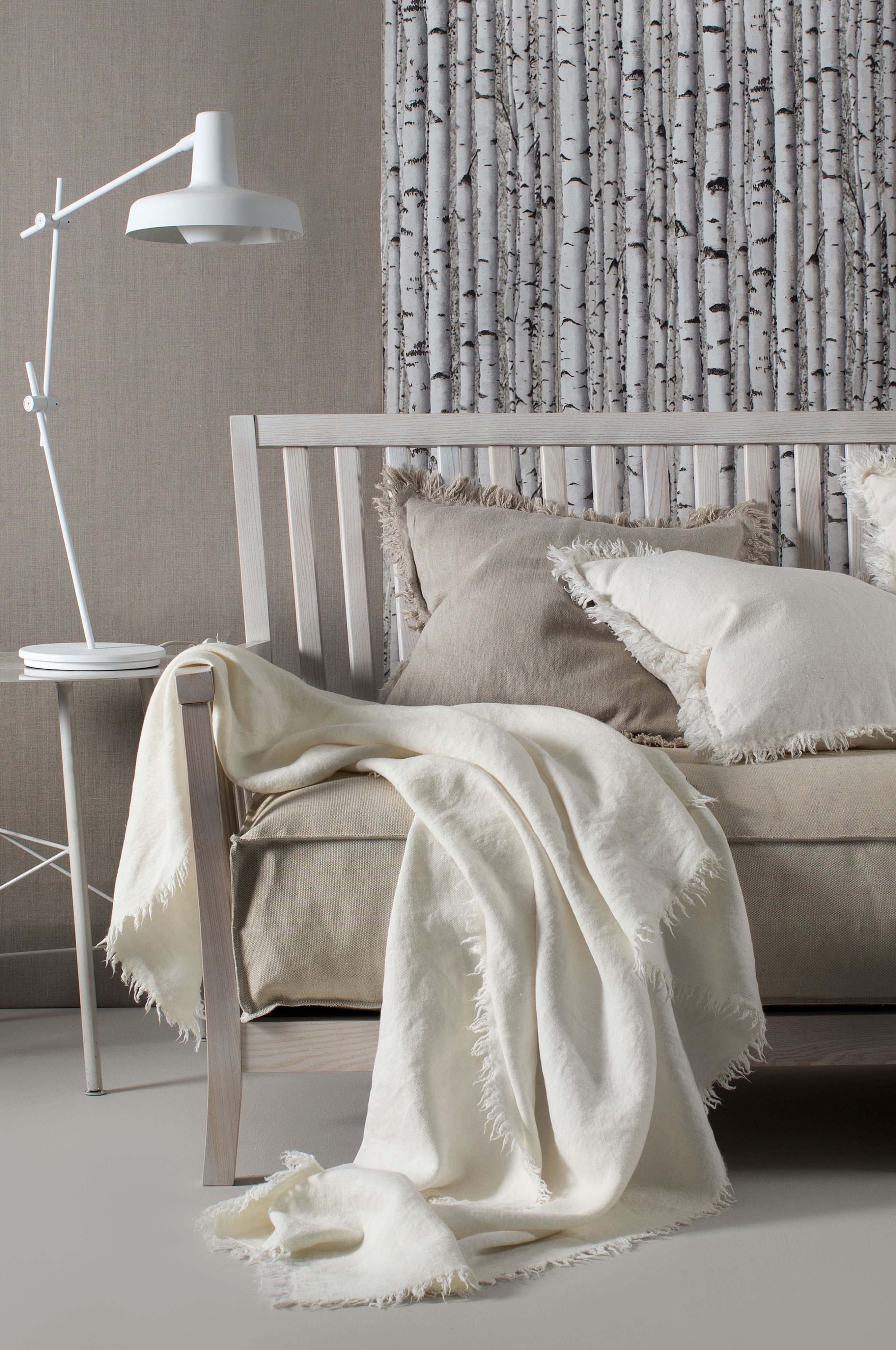 Merlin Decke Leinen Offwhite