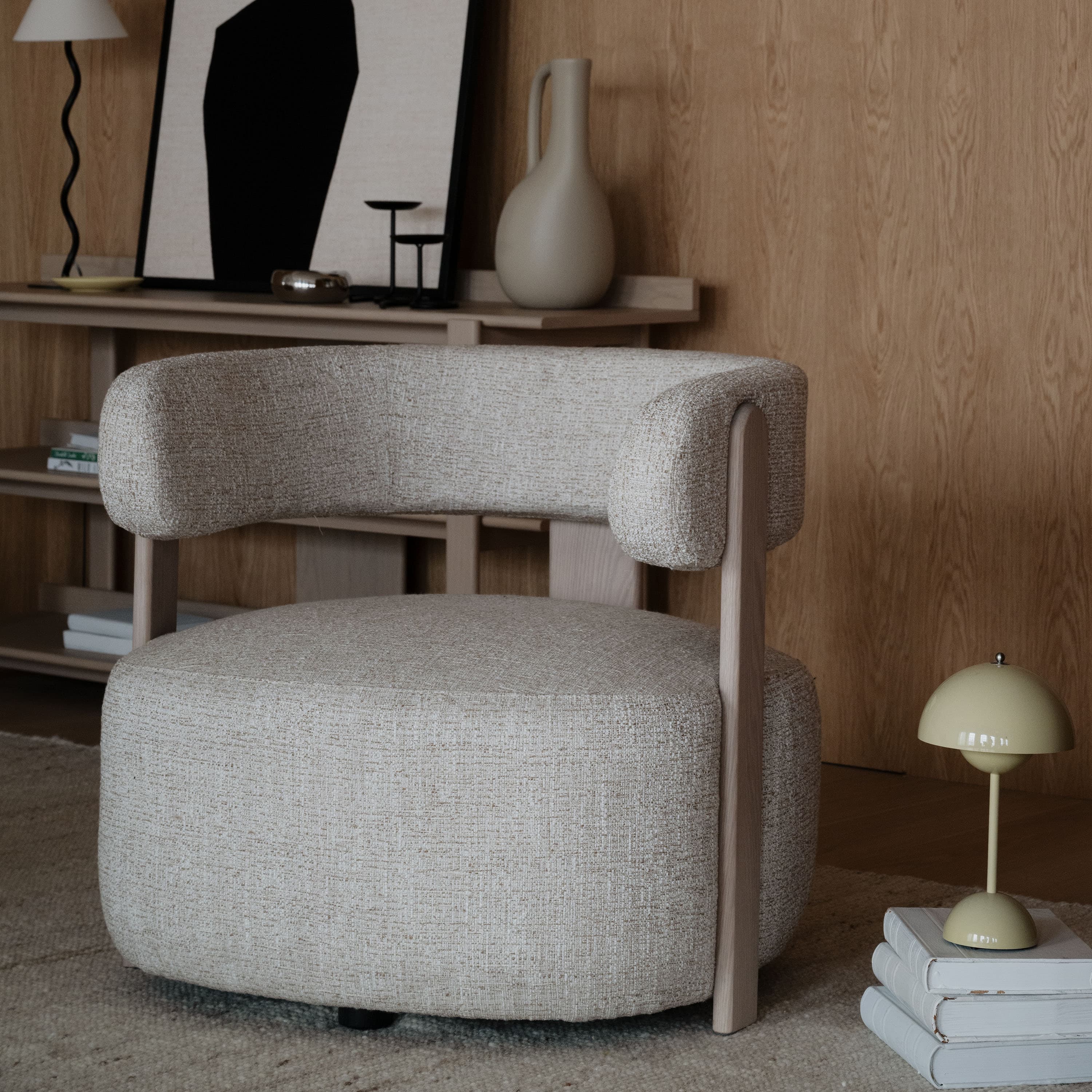 Jenison Loungesessel Hellbeige/Weißpigmentiert