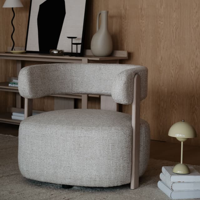 Jenison Loungesessel Hellbeige/Weißpigmentiert