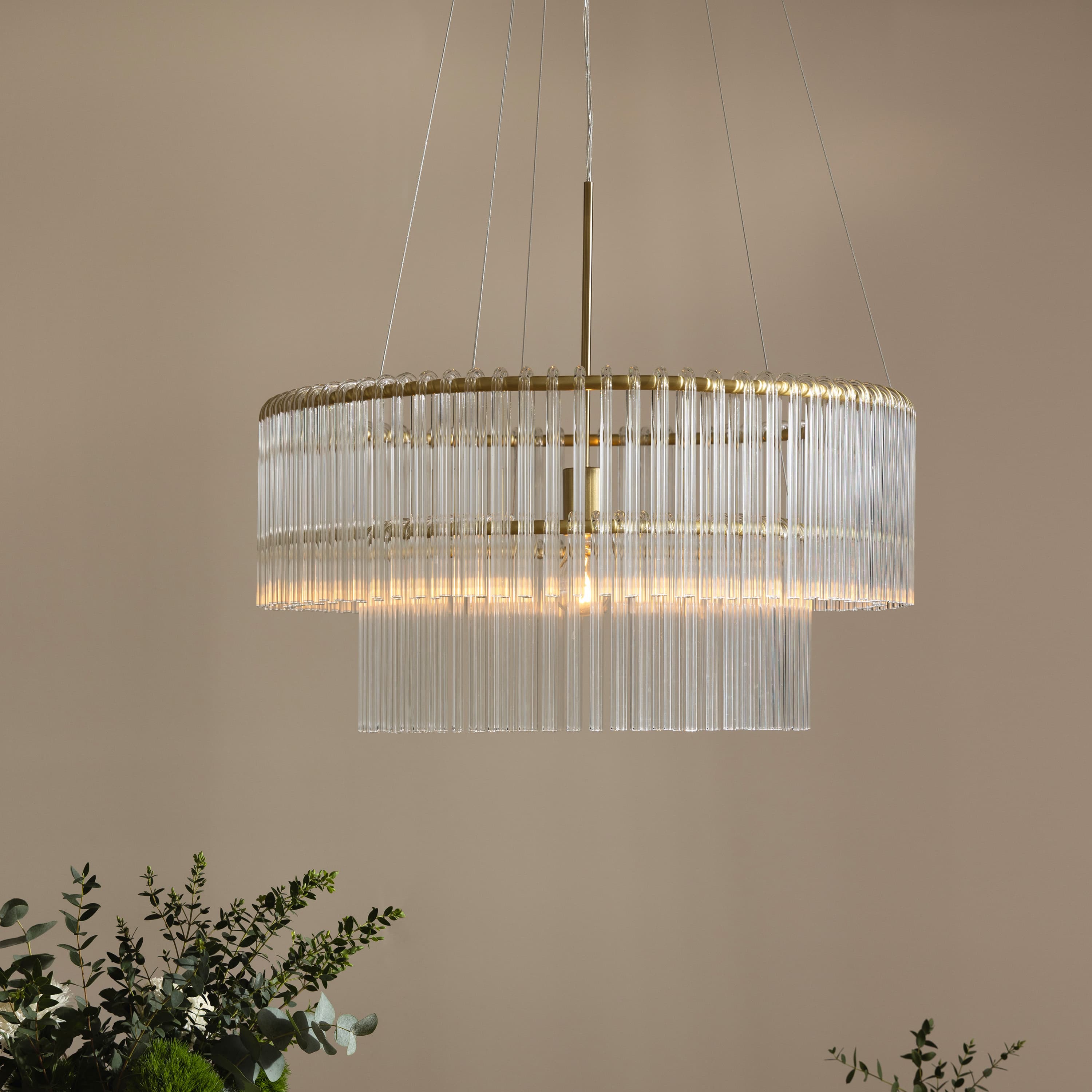 Hook Taklampa Clear/Brushed Brass