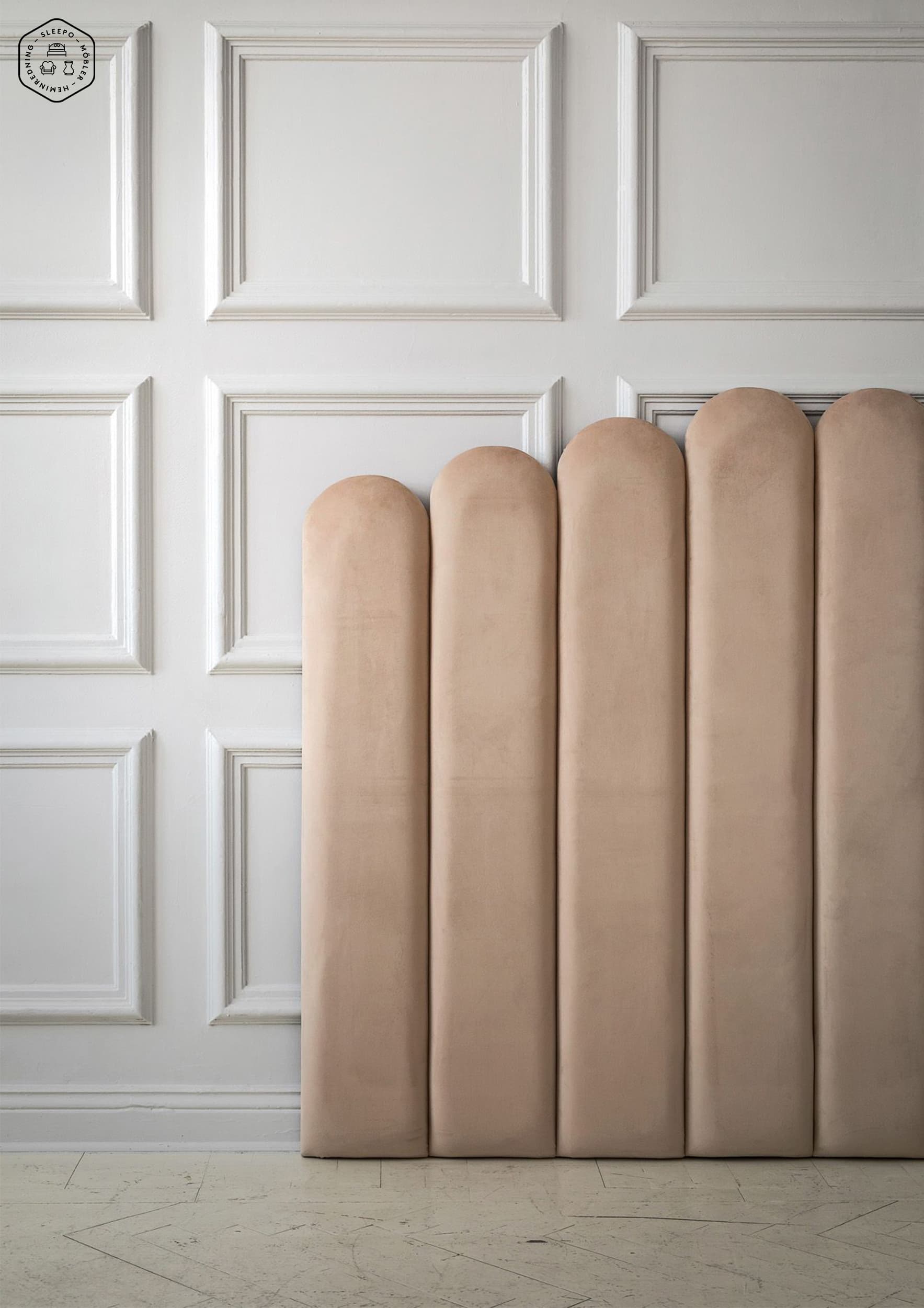 Art Samt-Kopfteil Beige 160cm
