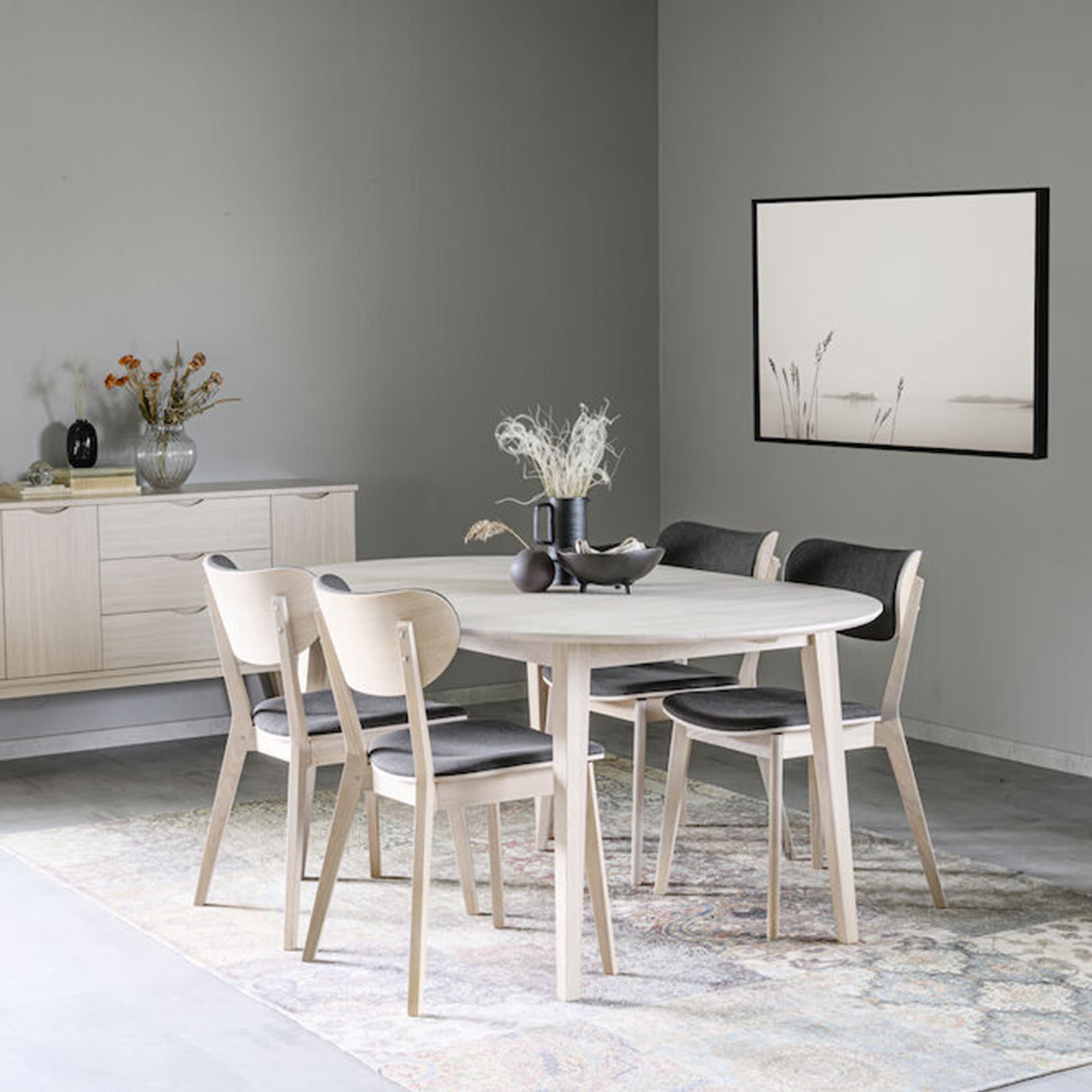 Filippa Dining Table Oval White Washed 170+40