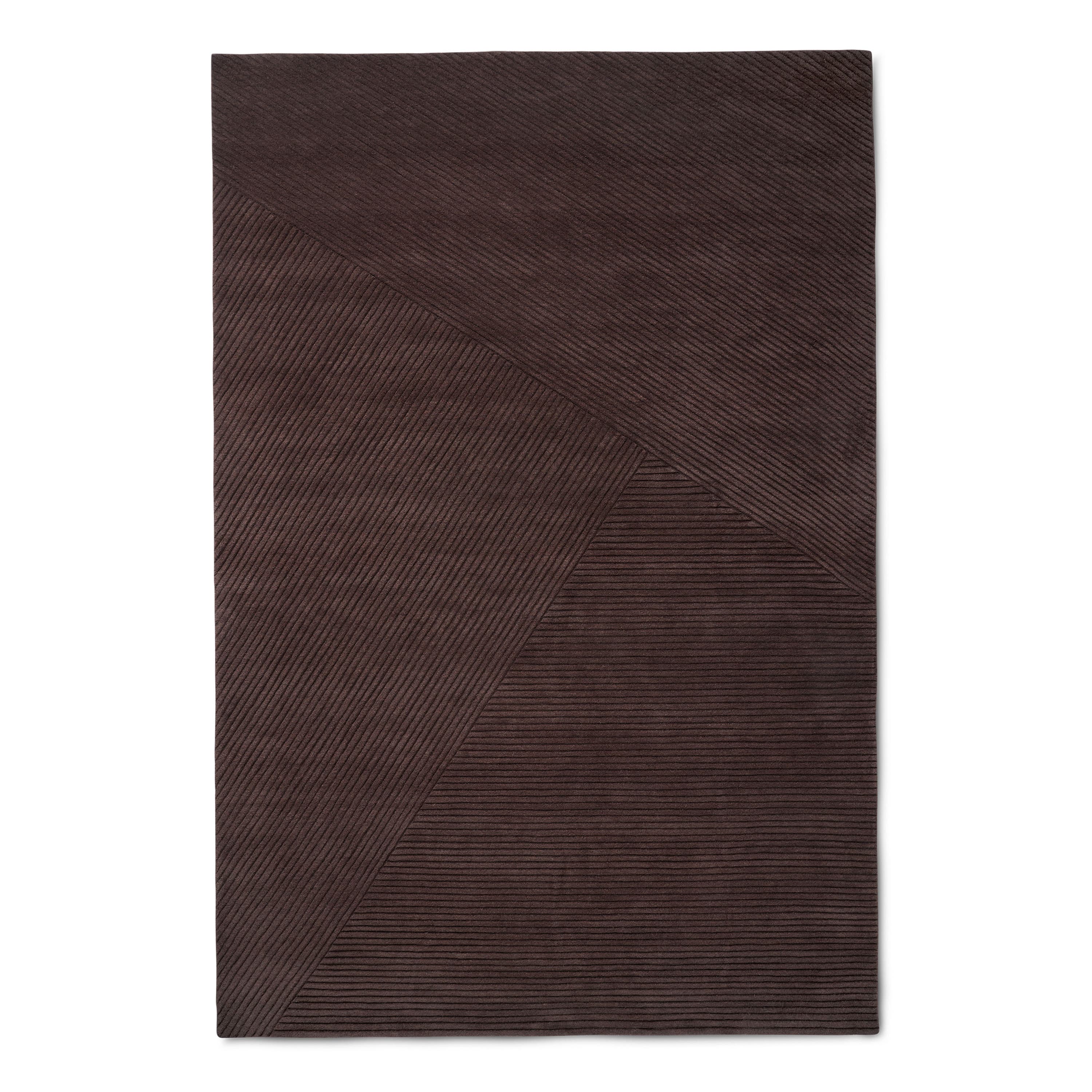Row Wollteppich Dark Brown Large