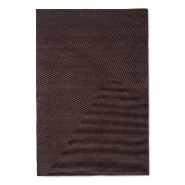Row Wollteppich Dark Brown Large